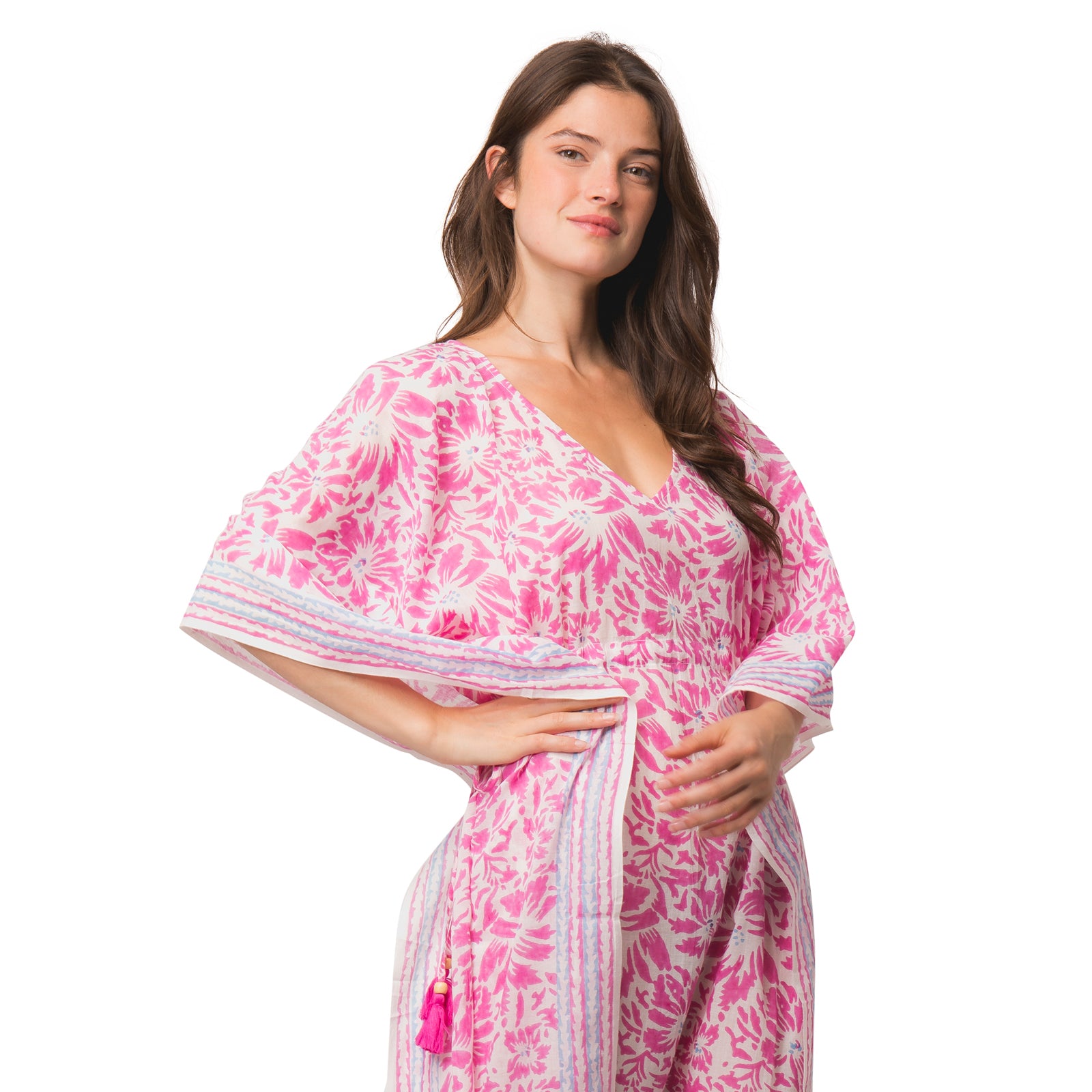 Long Caftan Lily 100% Organic Cotton - Pink PINK