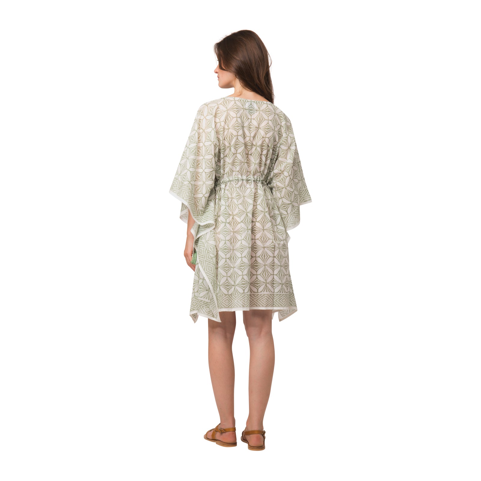 Short Caftan Mahani 100% Organic Cotton - Green GREEN