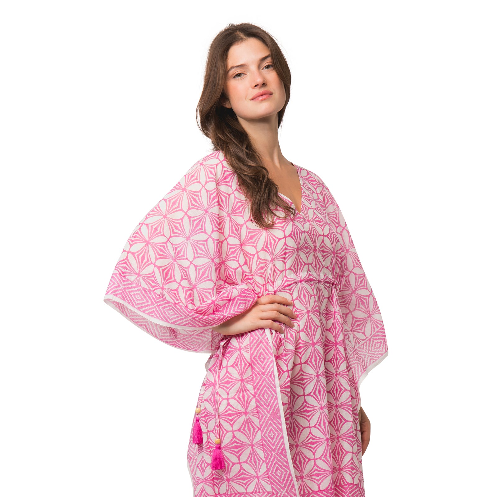 Short Caftan Mahani 100% Organic Cotton - Pink PINK