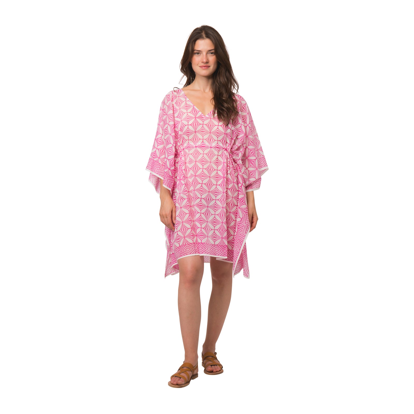 Short Caftan Mahani 100% Organic Cotton - Pink PINK