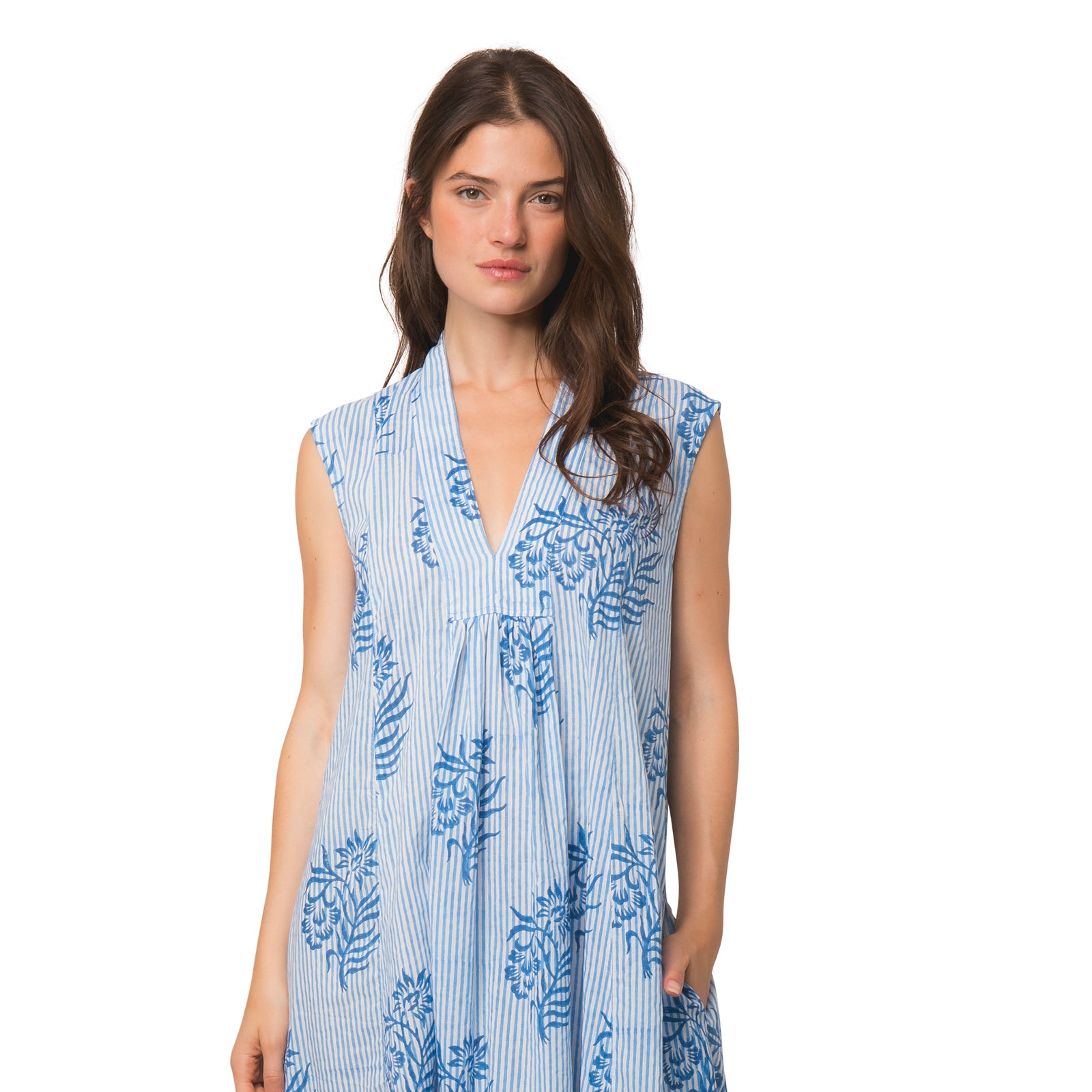 Miana Dress Cruise 100% Organic Coton - Blue BLUE