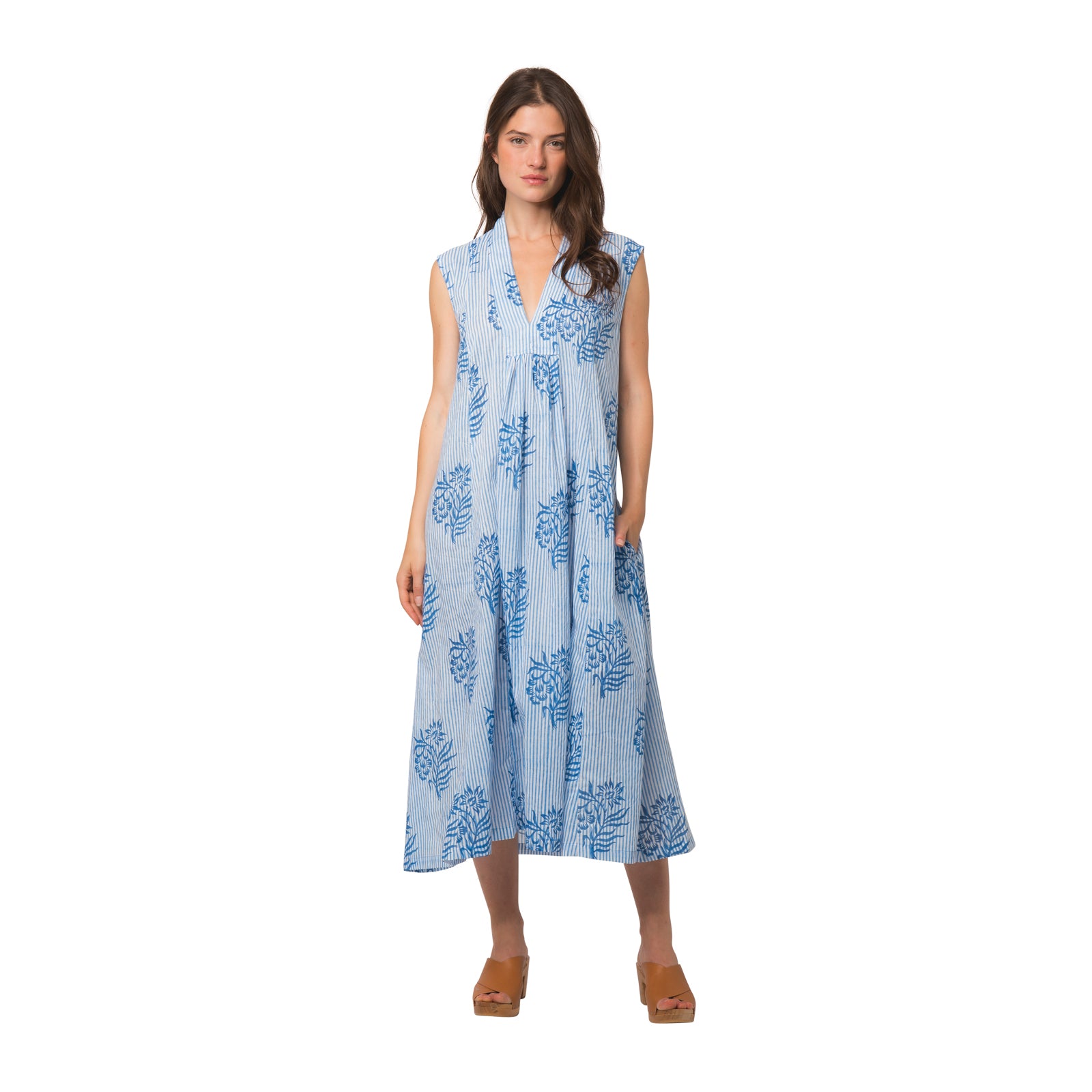 Miana Dress Cruise 100% Organic Coton - Blue BLUE