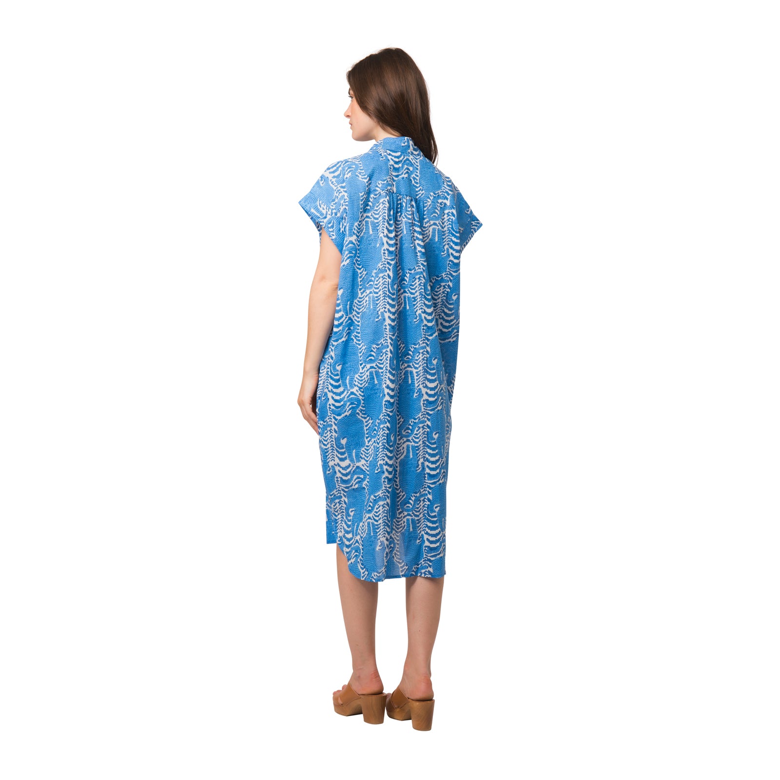 Marguerite Dress Tiger 100% Organic Coton - Blue BLUE