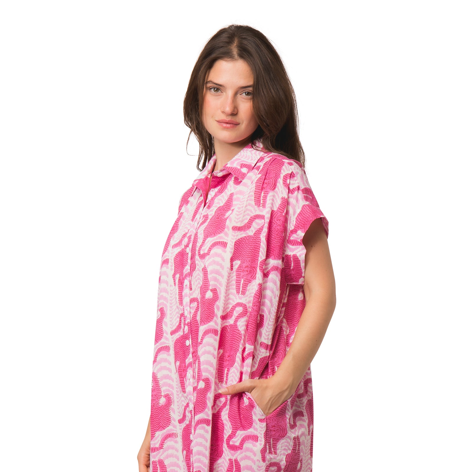 Marguerite Dress Tiger 100% Organic Coton - Pink PINK