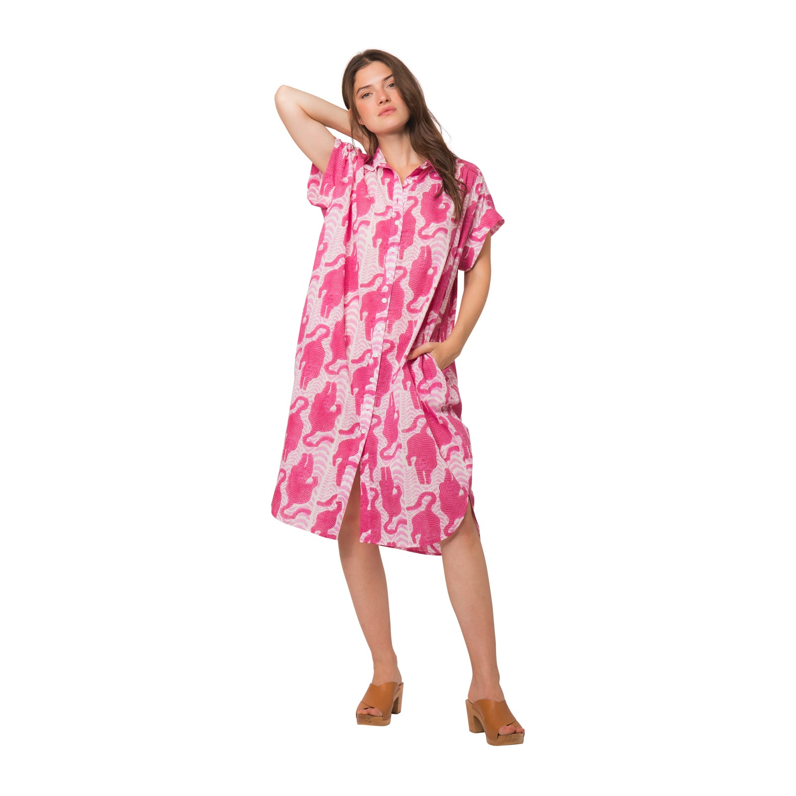 Marguerite Dress Tiger 100% Organic Coton - Pink PINK