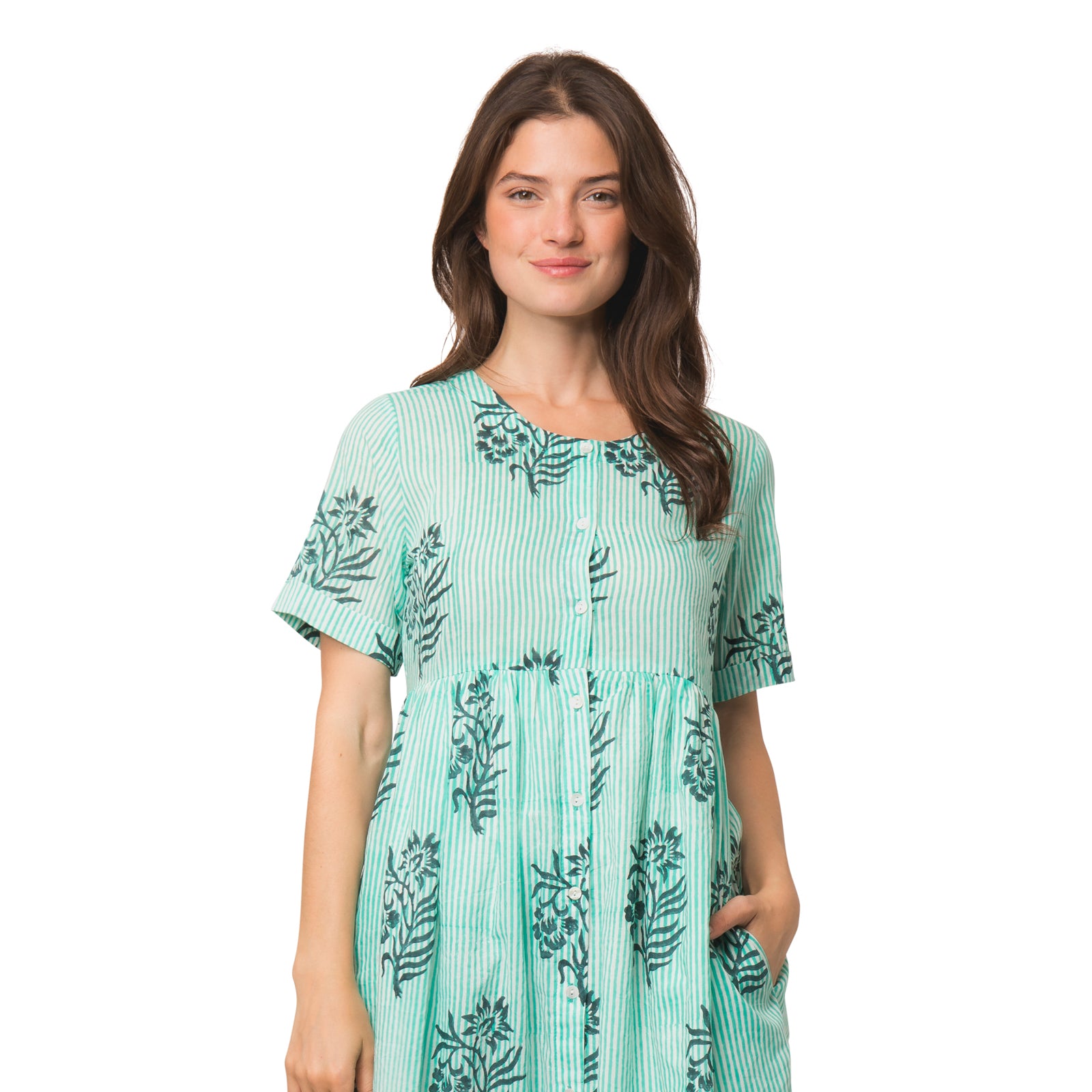 Maelle Dress Cruise 100% Organic Coton - Green GREEN