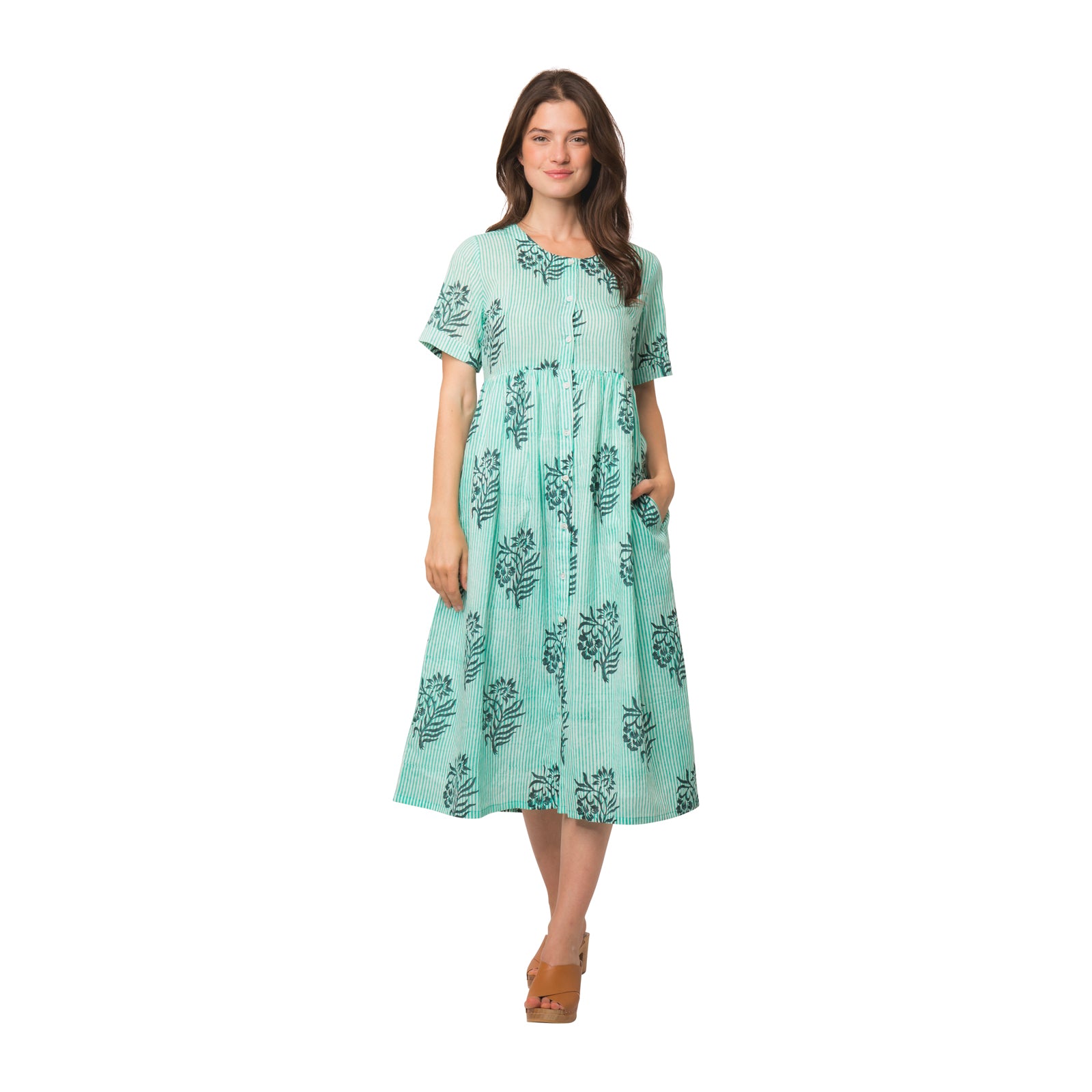 Maelle Dress Cruise 100% Organic Coton - Green GREEN