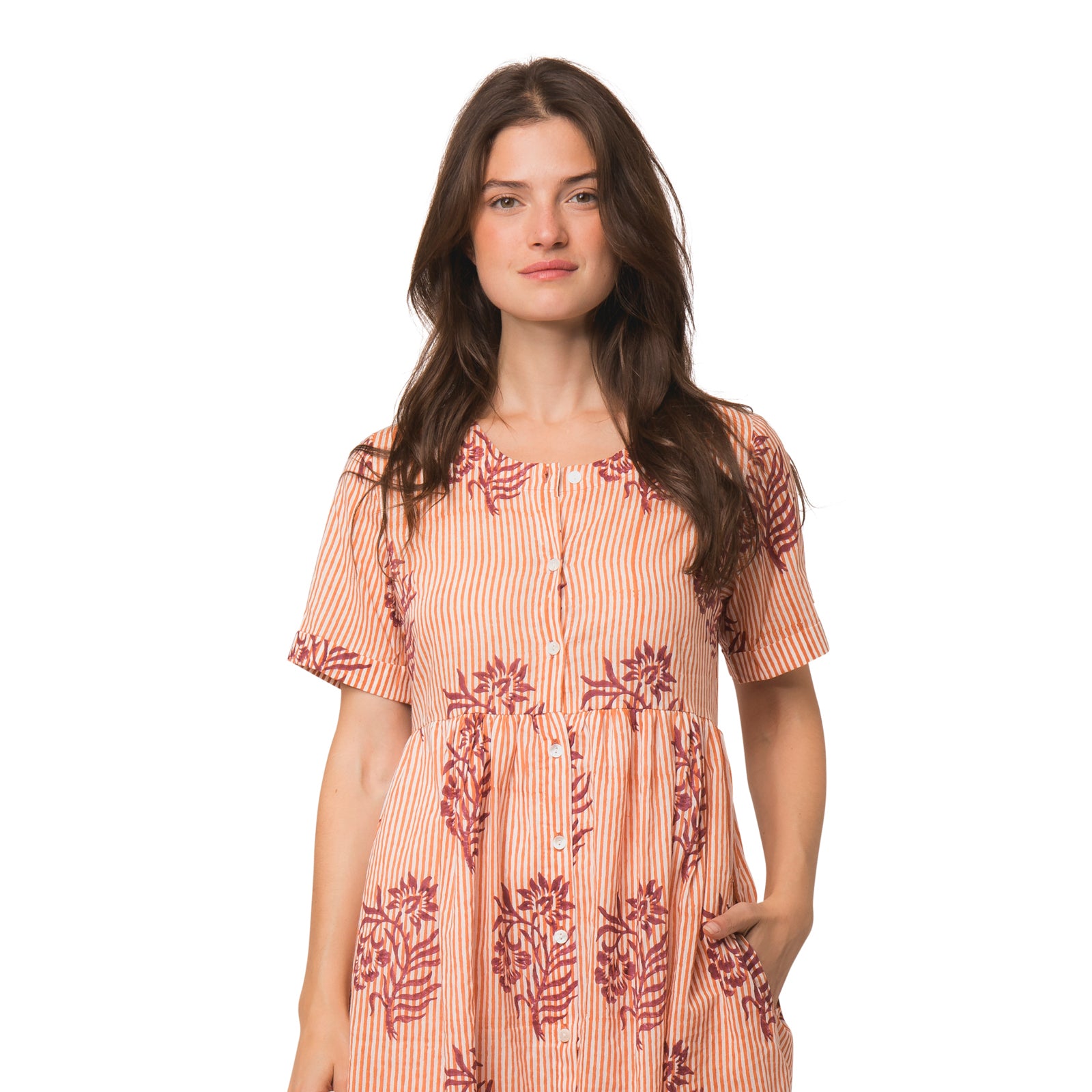 Maelle Dress Cruise 100% Organic Coton - Orange ORANGE
