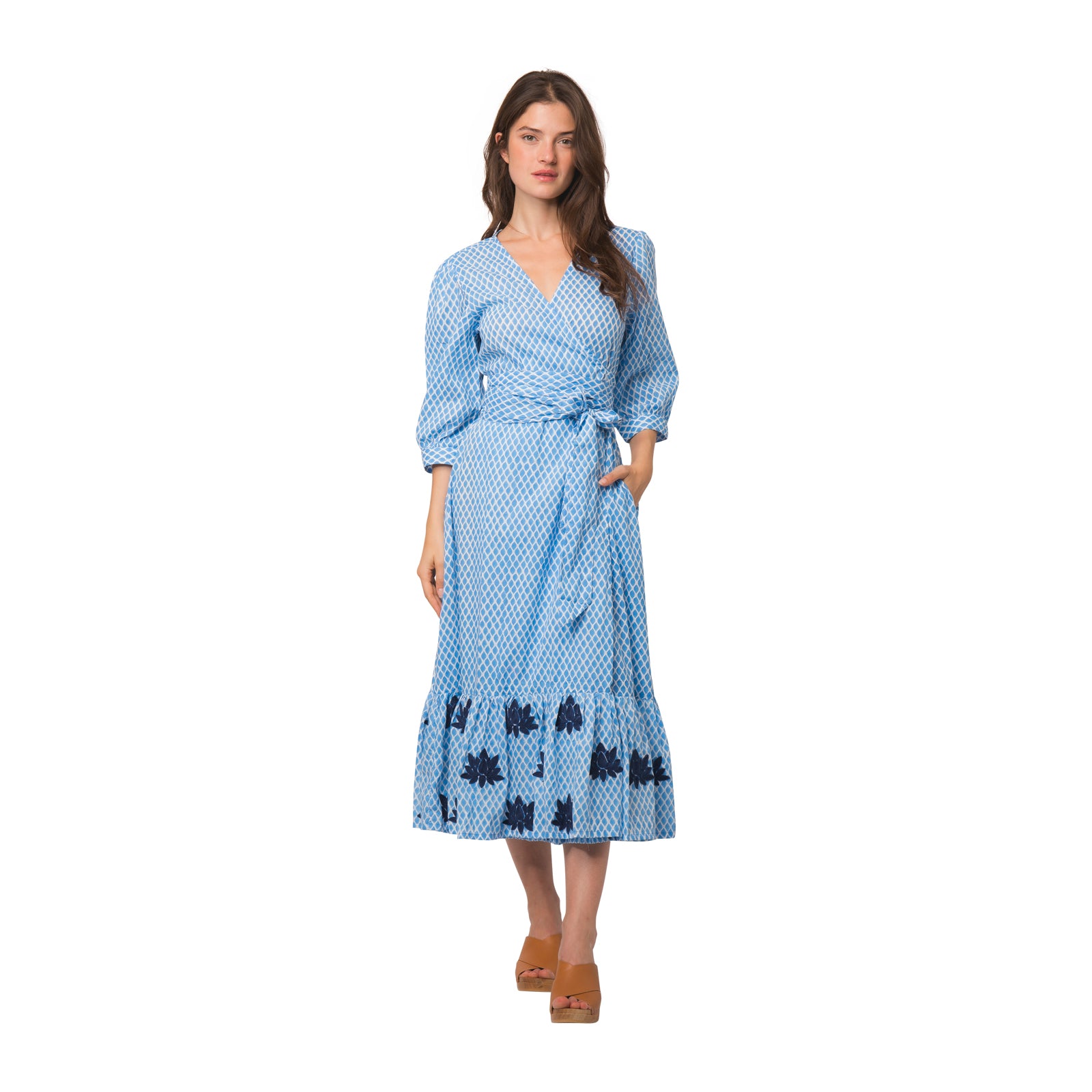 Laurence Dress Cobra Lotus 100% Organic Coton - Blue BLUE