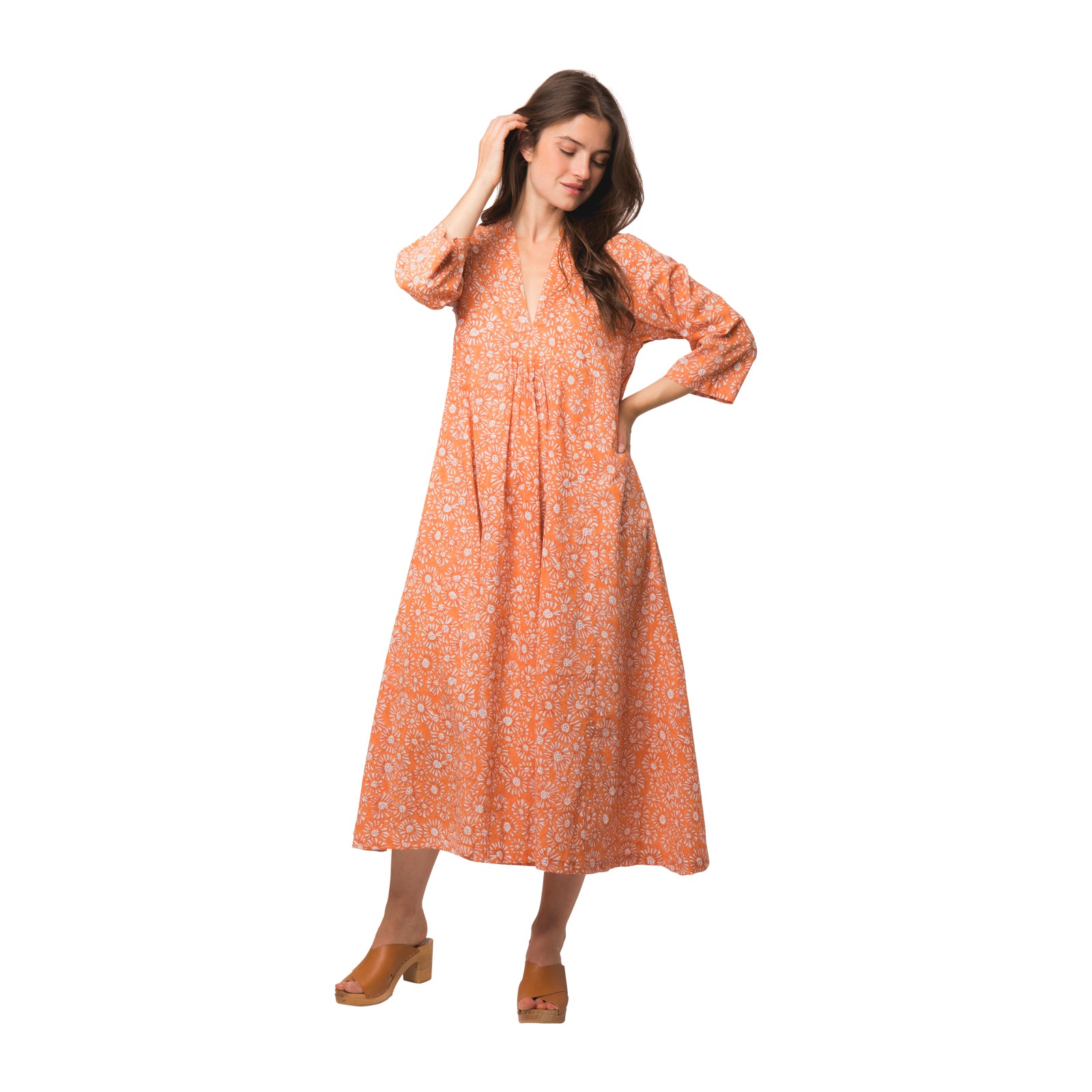 Mia Dress Aster 100% Organic Coton - Orange ORANGE