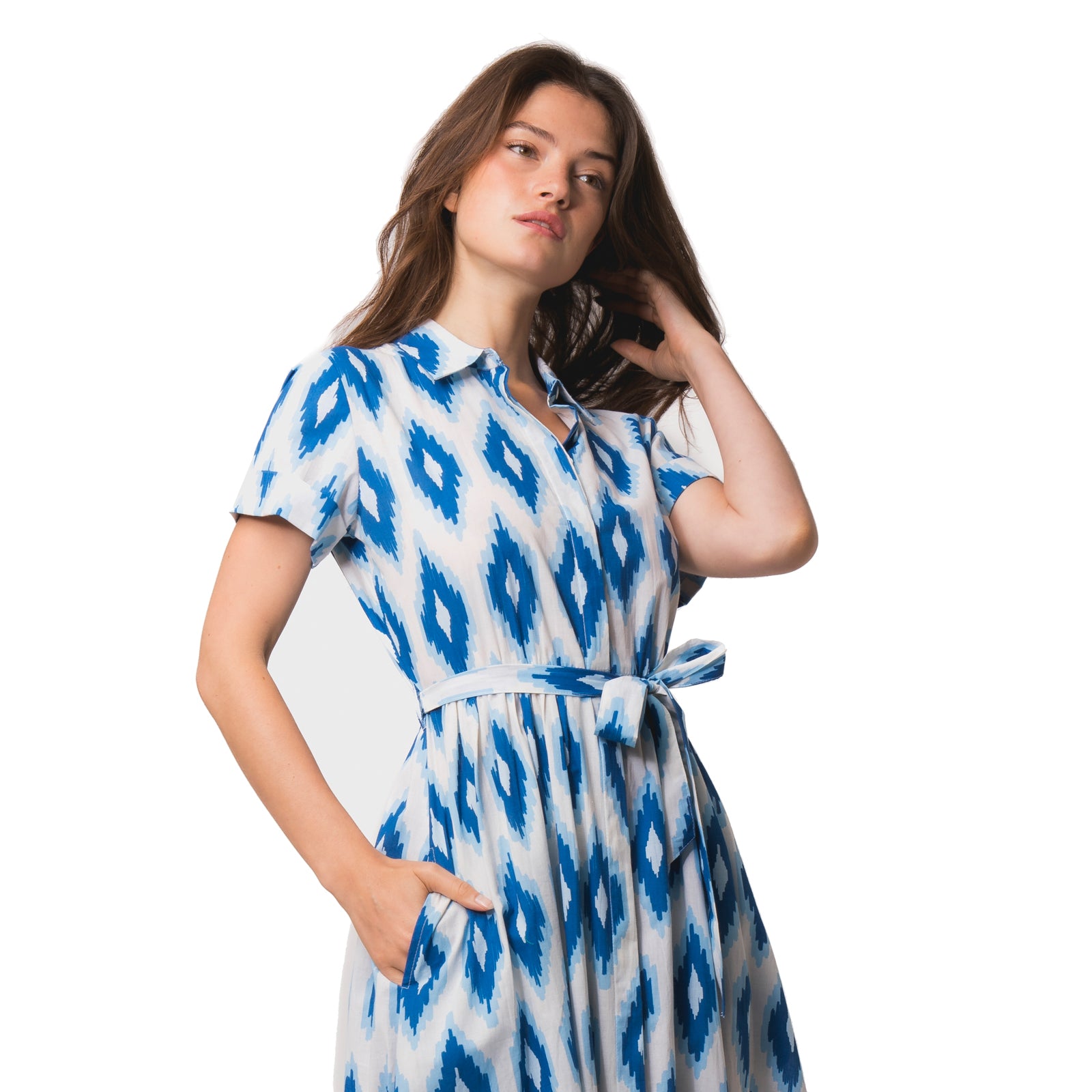 Sophie Dress Komba 100% Coton - Blue BLUE