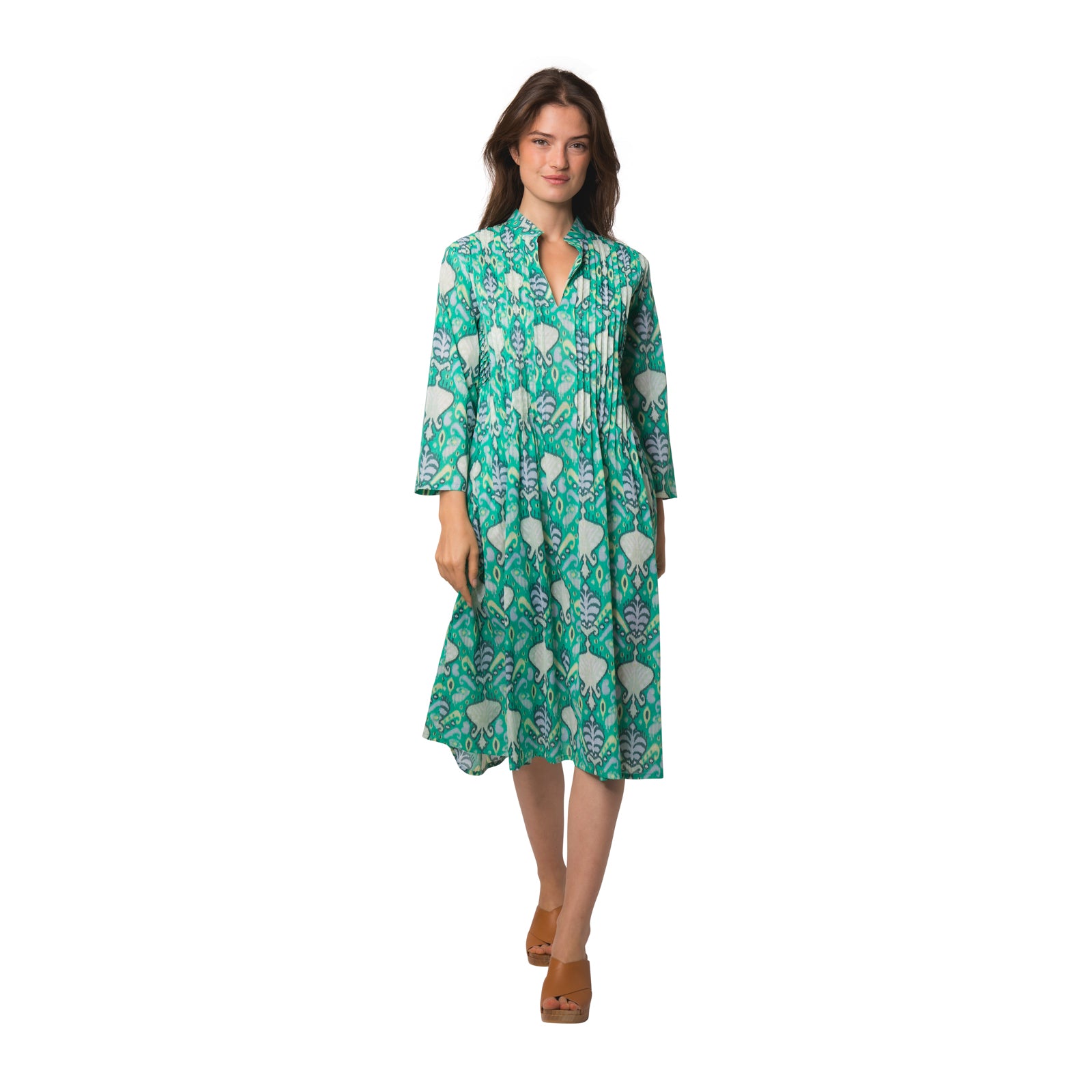 Marie Dress Senga 100% Coton - Green GREEN