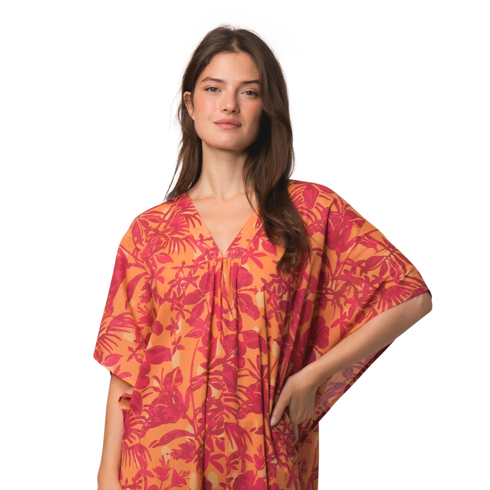 Lou Caftan Lokobe 100% Coton - Orange ORANGE