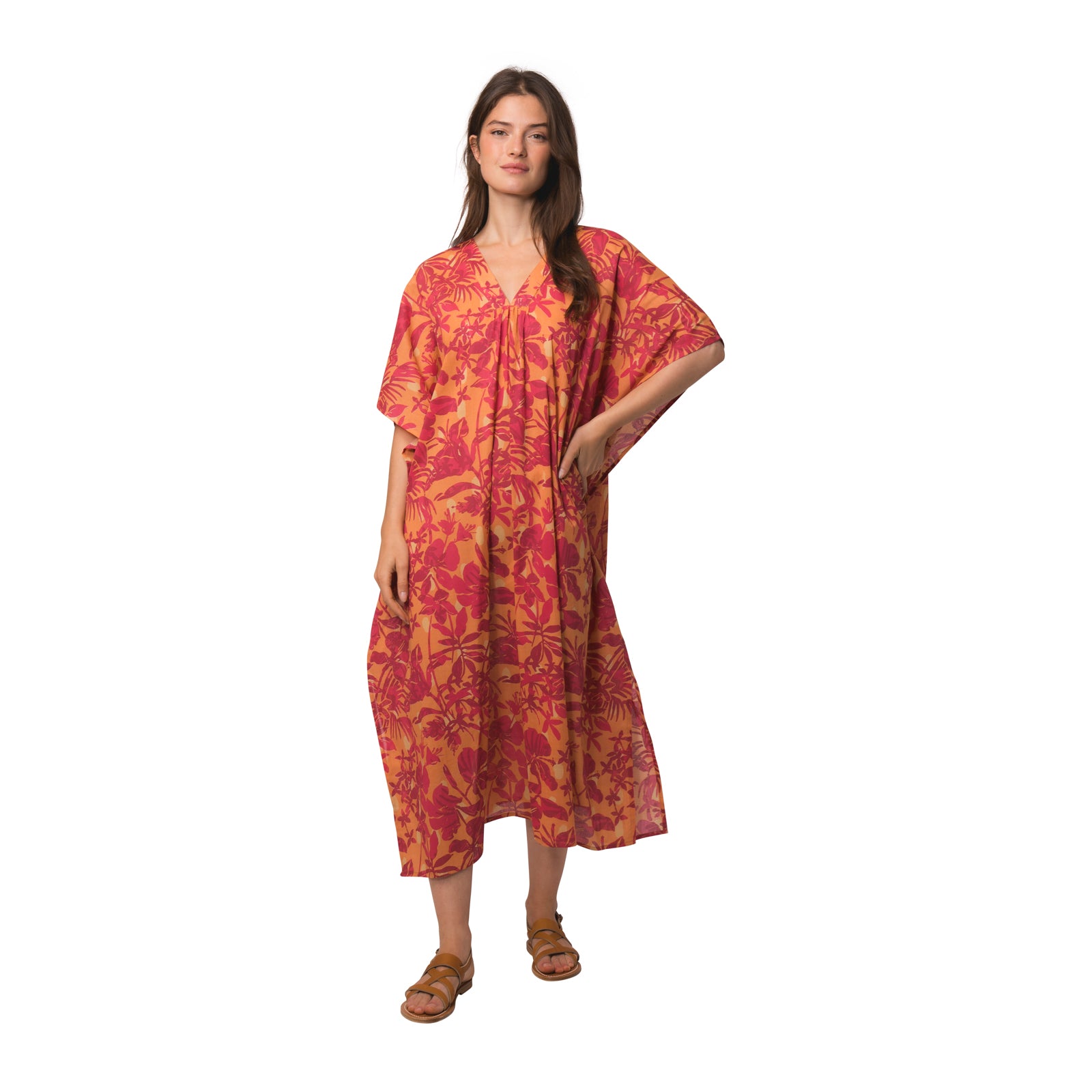 Lou Caftan Lokobe 100% Coton - Orange ORANGE