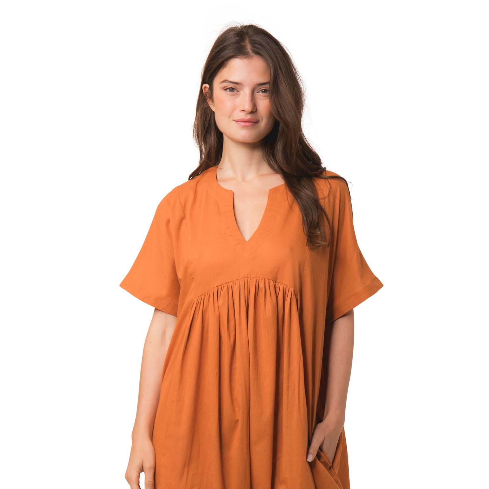 Nuala Dress S.color 100% Coton - Toffee TOFFEE