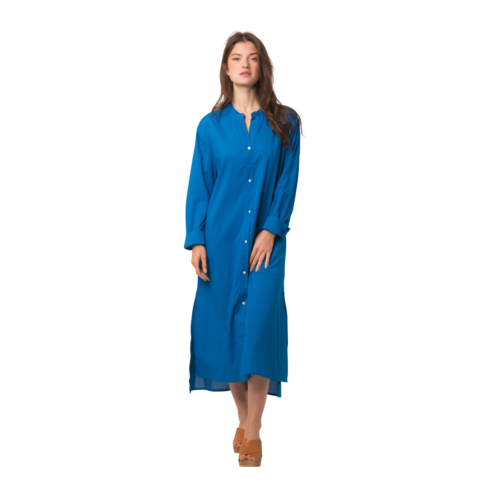 Alice Shirt Dress S.color 100% Coton - Blue BLUE