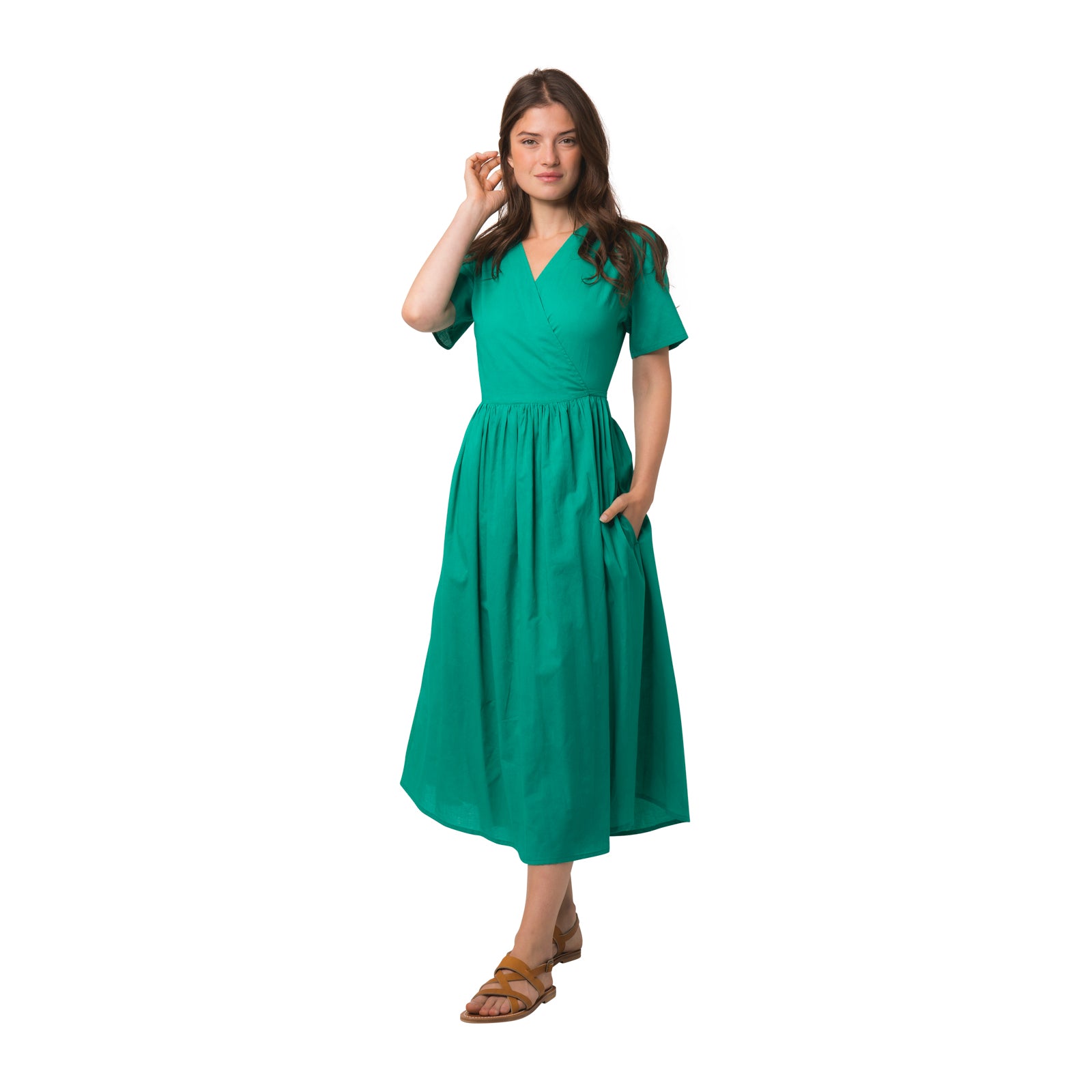 Alba Dress S.color 100% Coton - Green GREEN