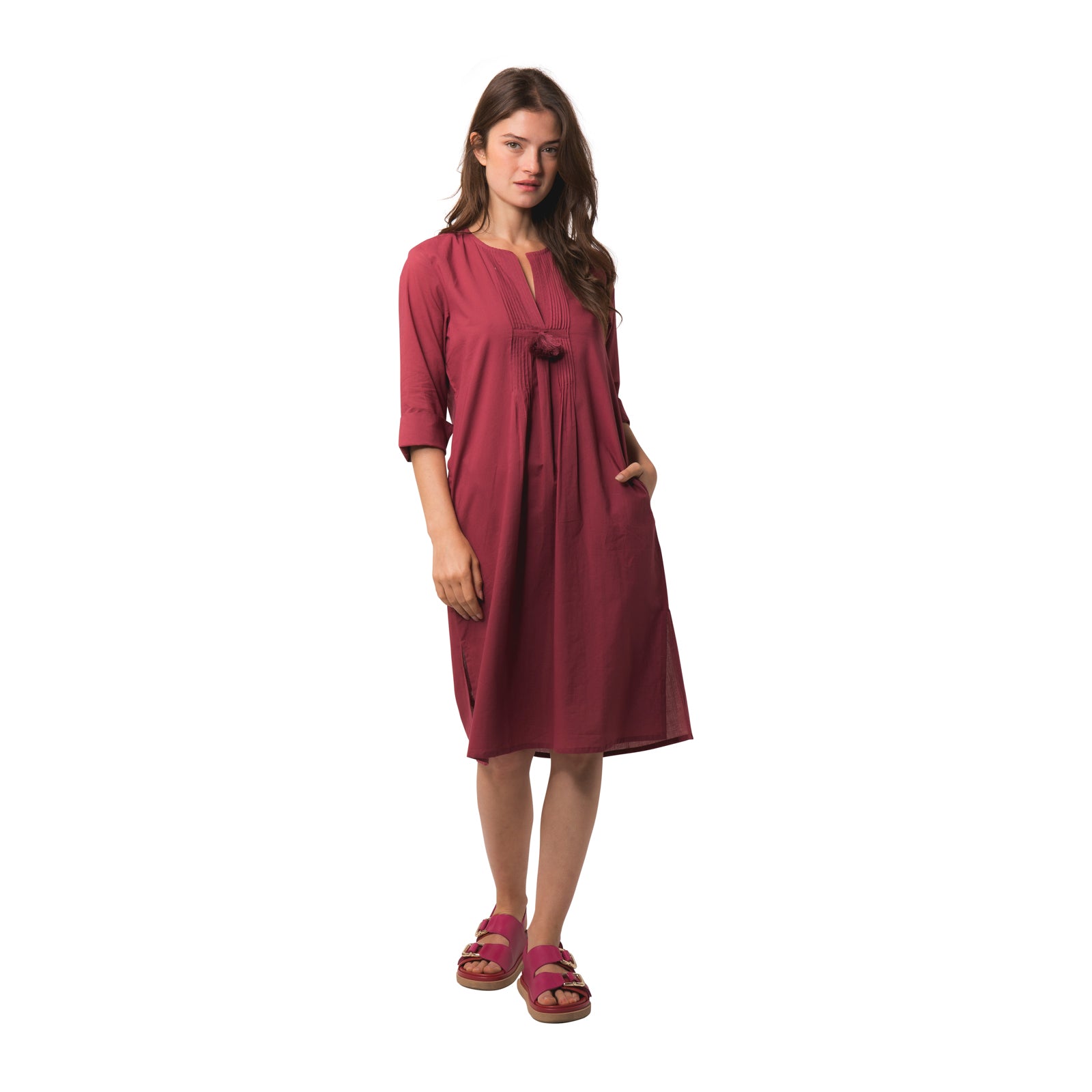 Louisa Dress S.color 100% Coton - Rasberry RASBERRY