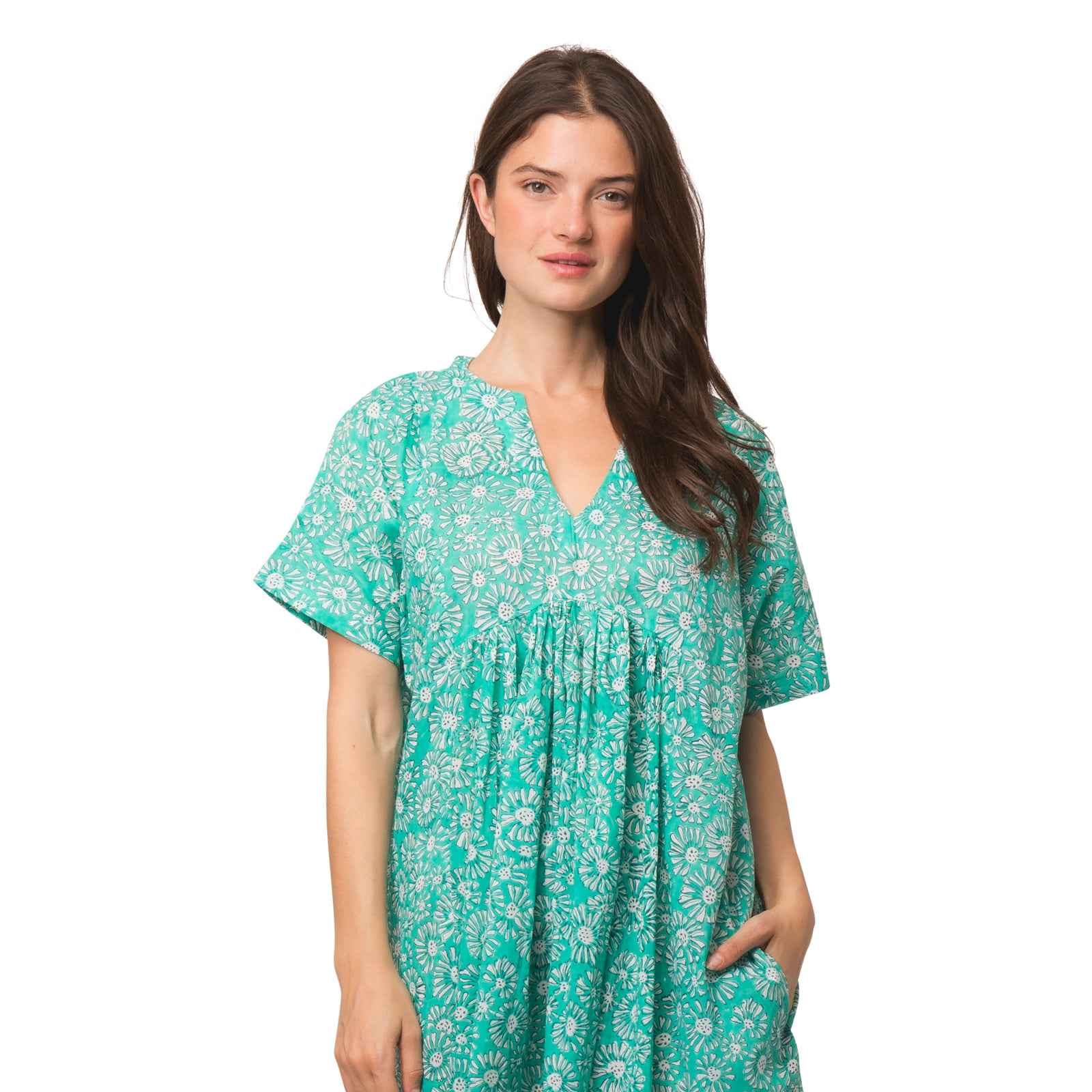 Nuala Dress Aster 100% Organic Cotton - Green GREEN