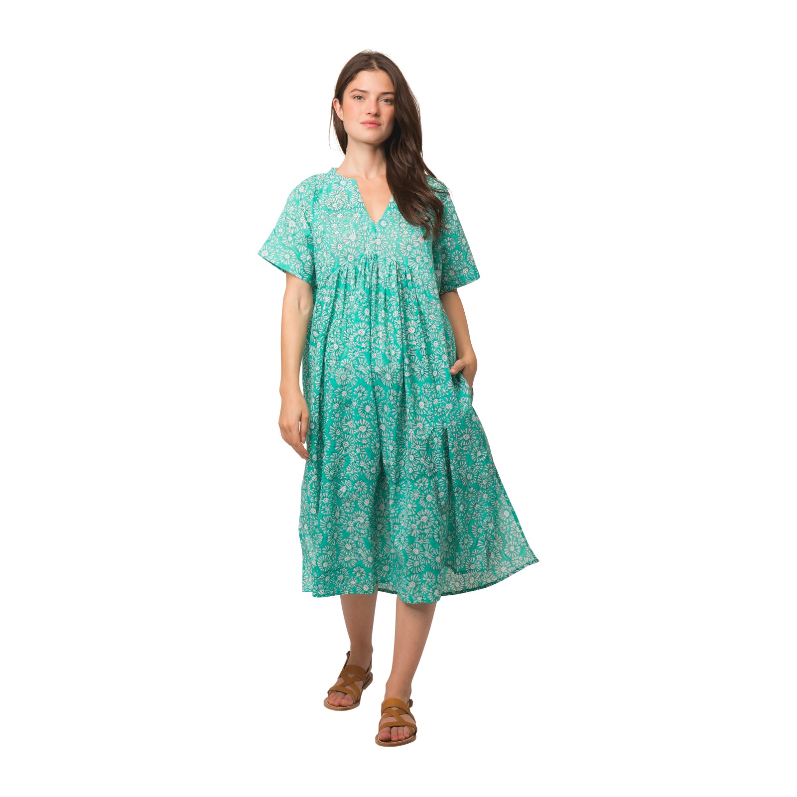 Nuala Dress Aster 100% Organic Cotton - Green GREEN