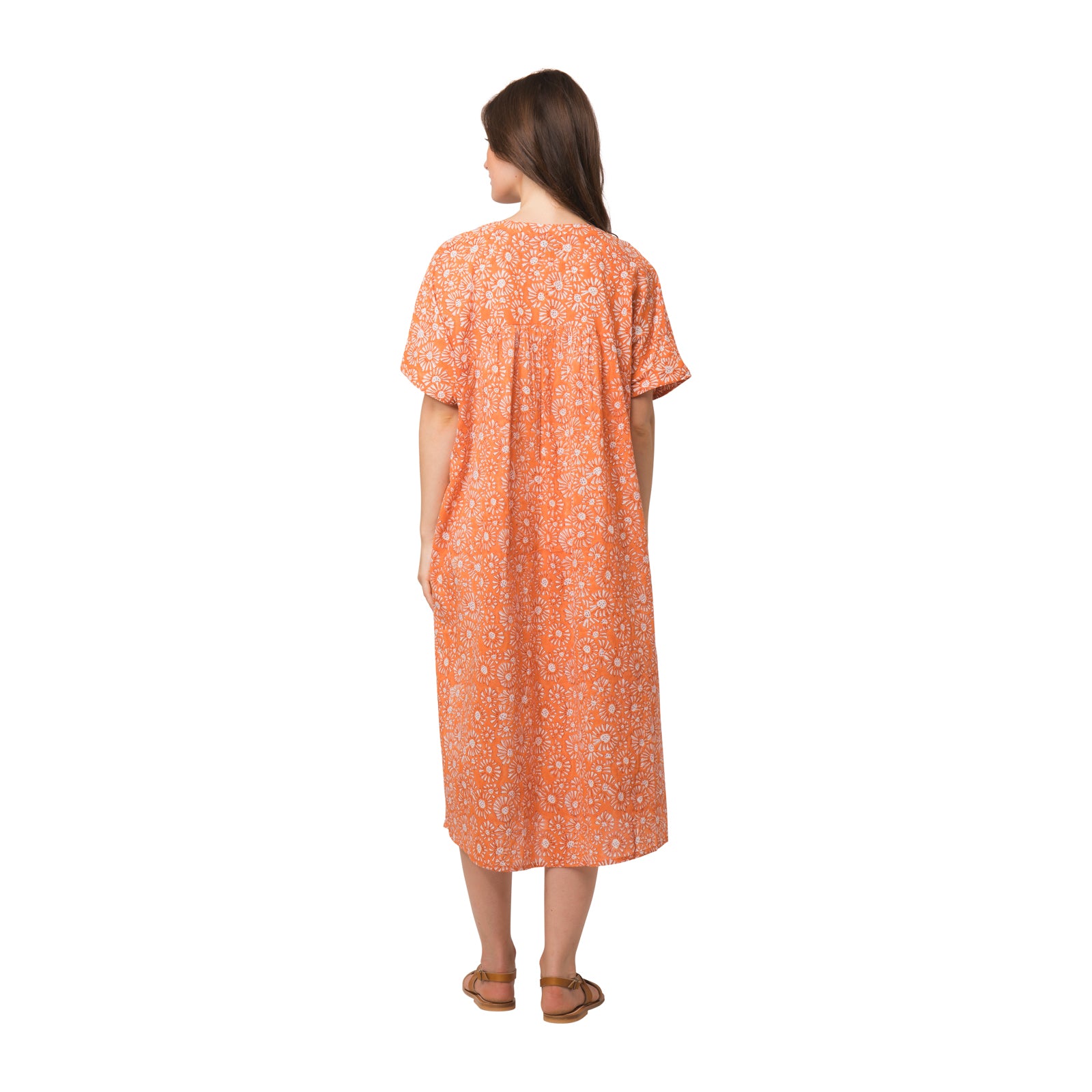 Nuala Dress Aster 100% Organic Cotton - Orange ORANGE