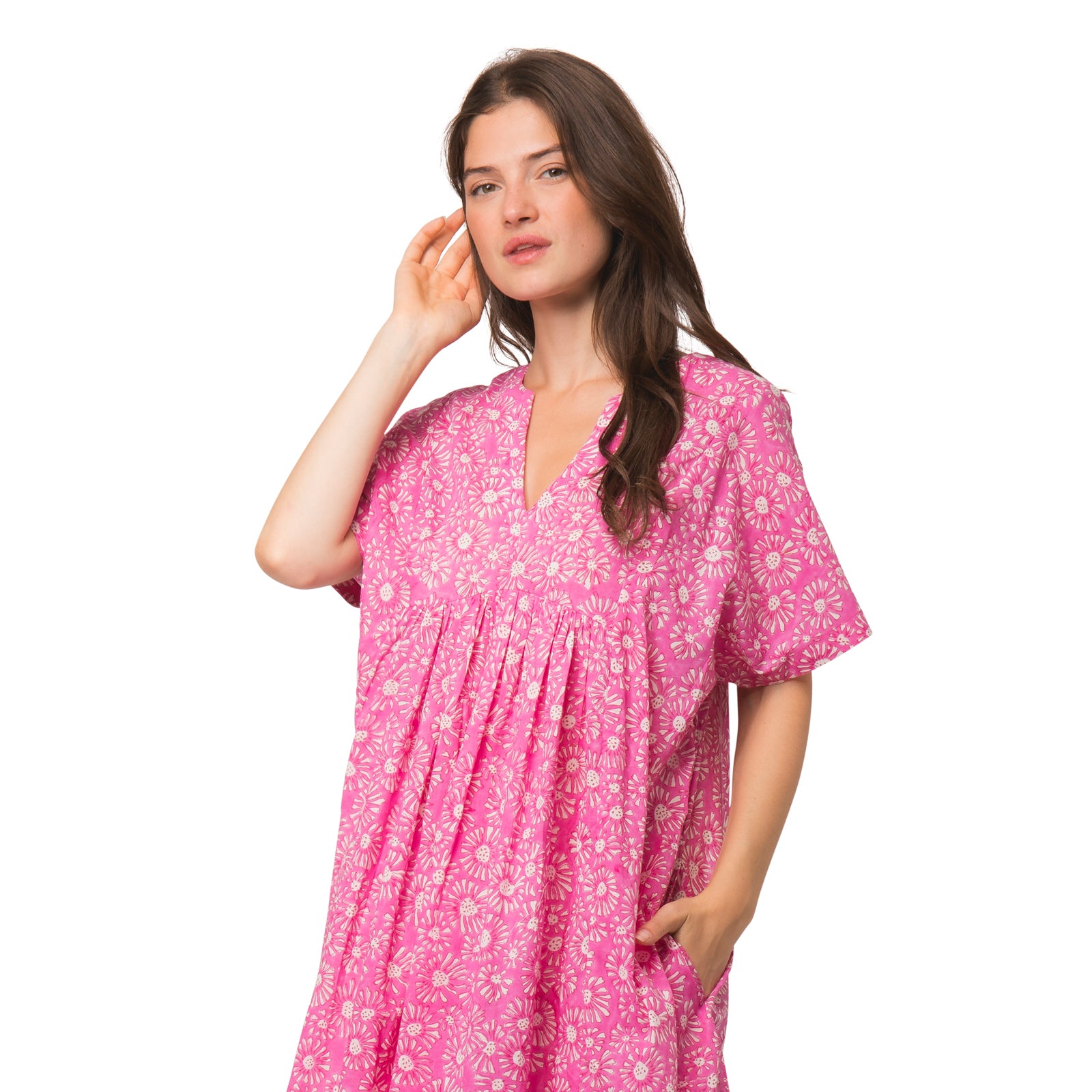 Nuala Dress Aster 100% Organic Cotton - Pink PINK