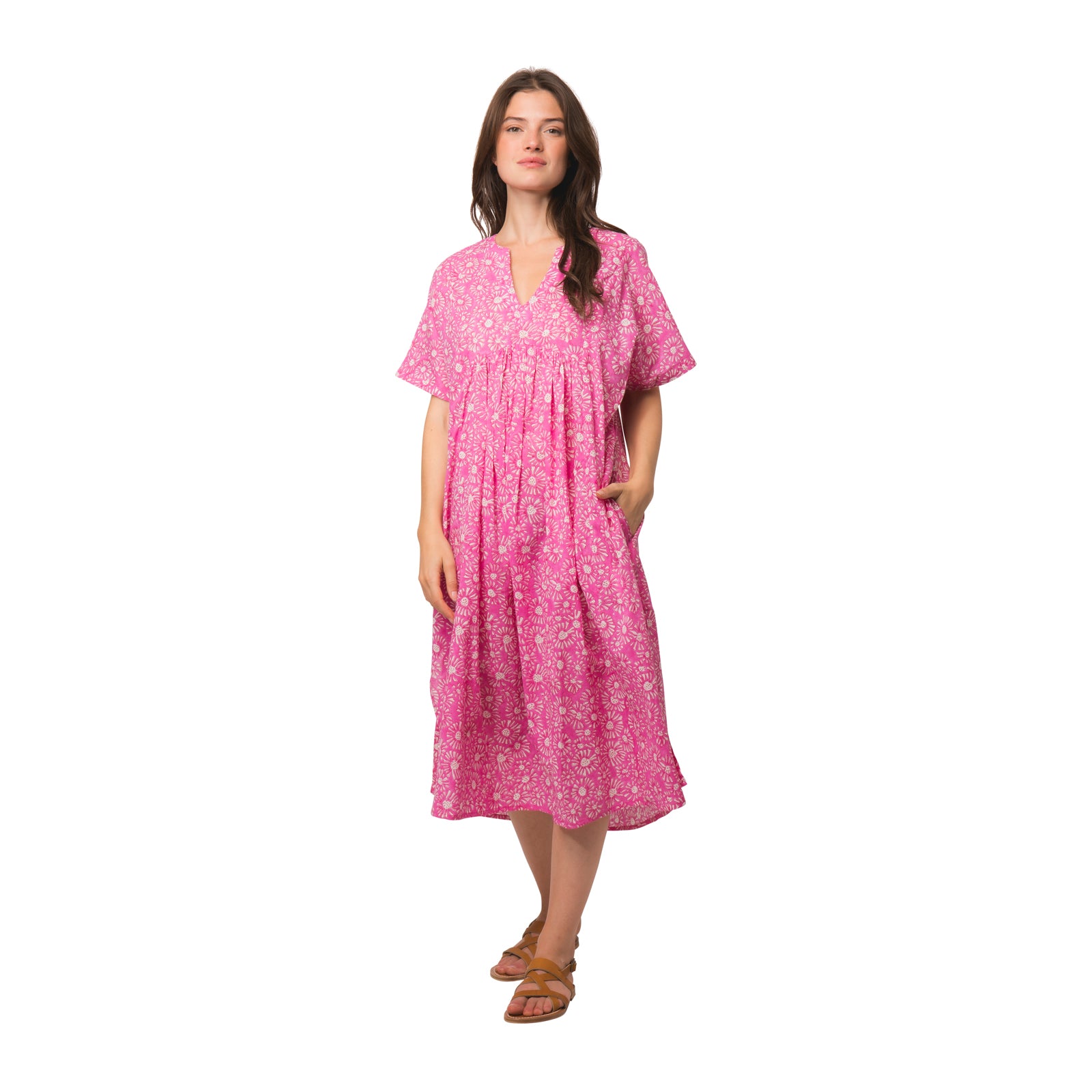 Nuala Dress Aster 100% Organic Cotton - Pink PINK