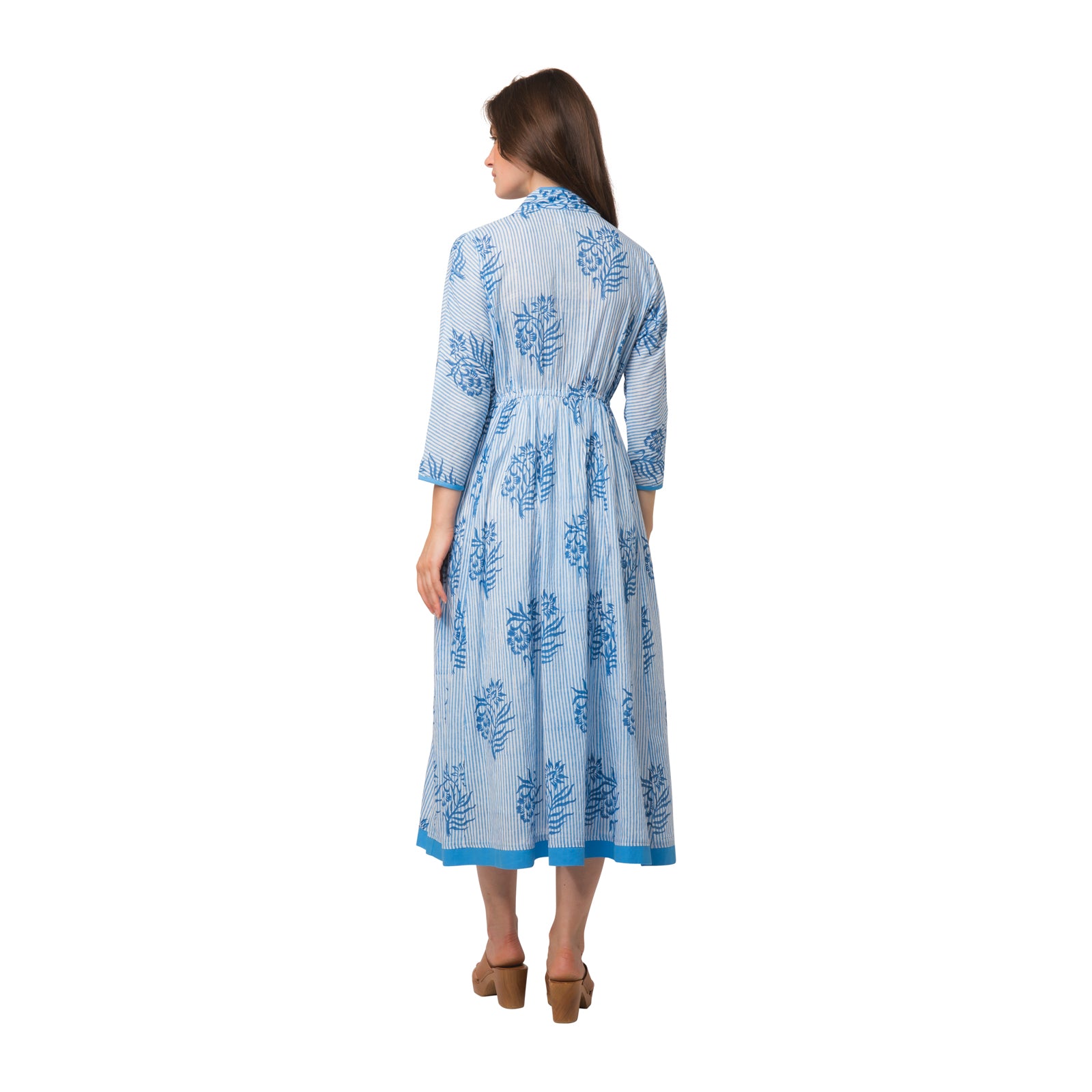 Raj Pompom Dress Cruise L/s 100% Organic Cotton - Blue BLUE