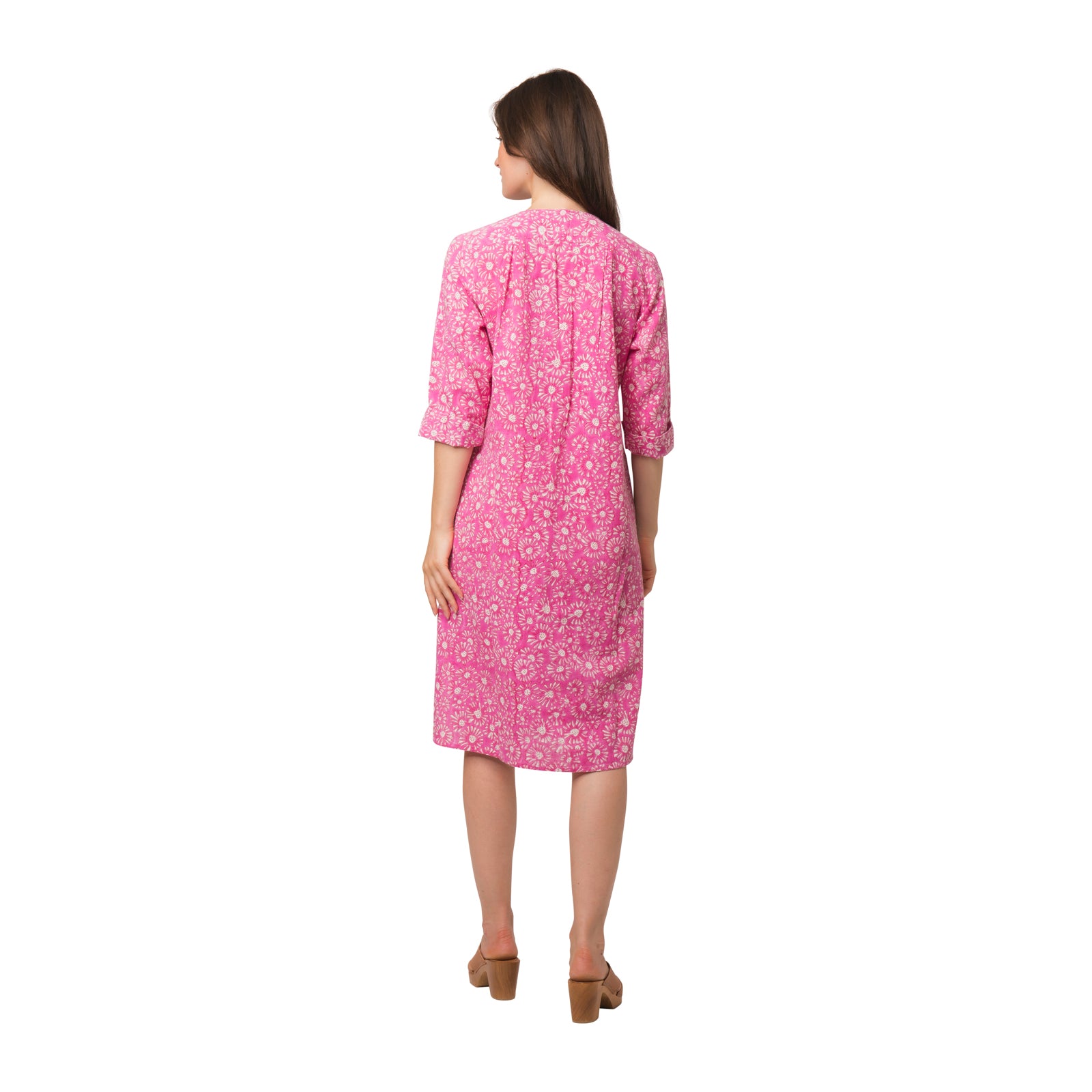 Louisa Dress Aster Slub 100% Coton Slub - Pink PINK