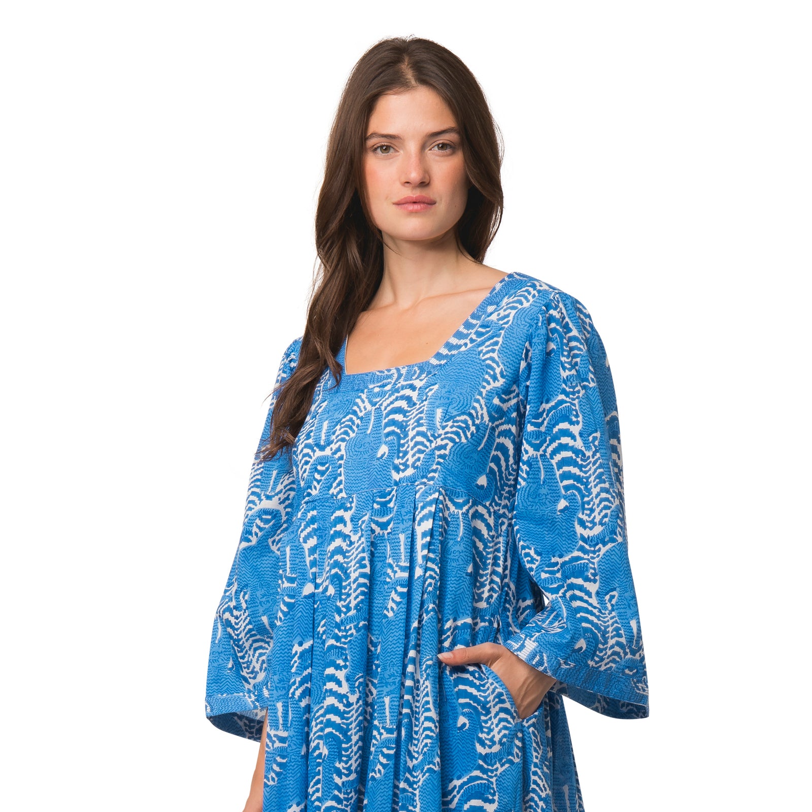 Laura Dress Tiger 100% Organic Cotton - Blue BLUE