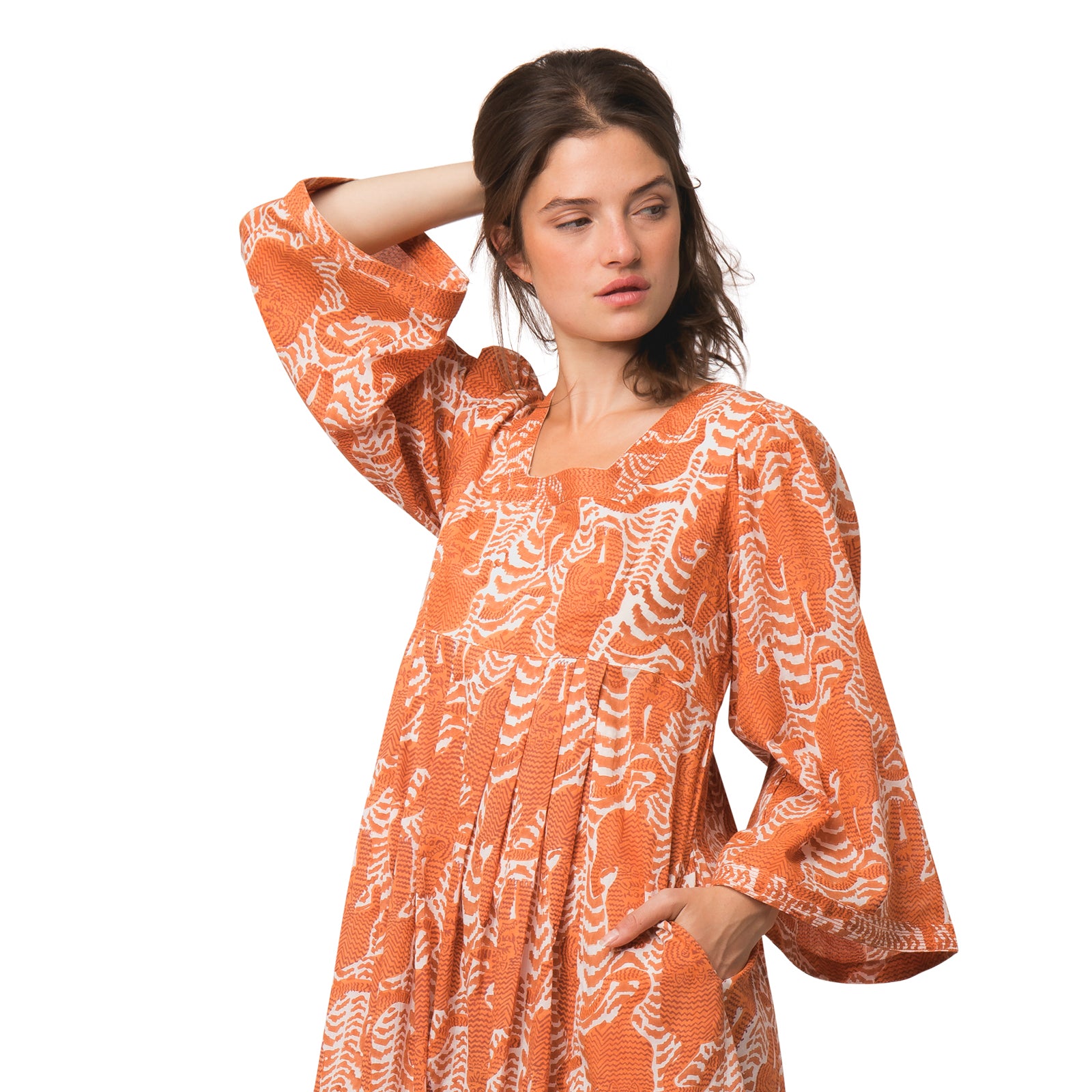 Laura Dress Tiger 100% Organic Cotton - Orange ORANGE