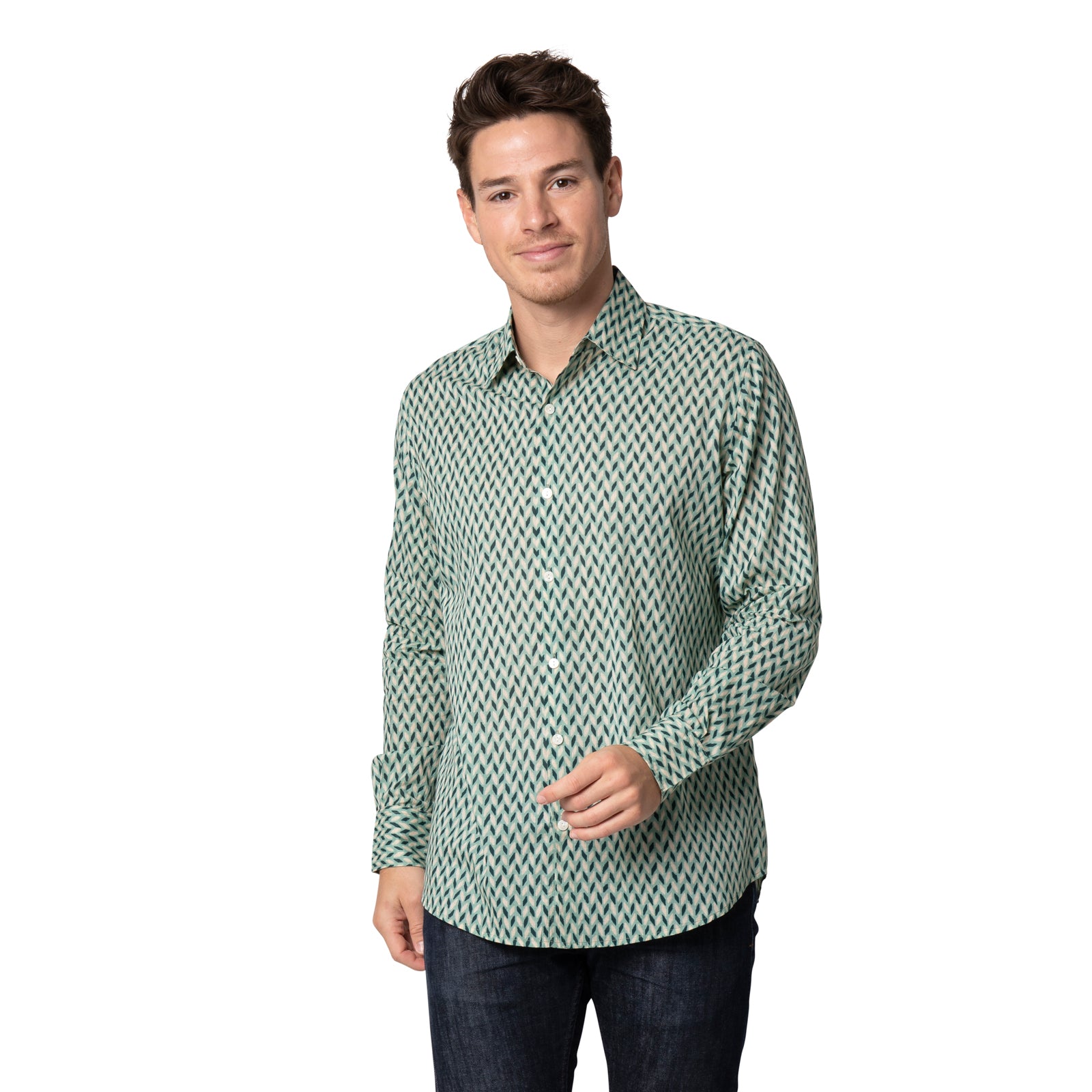 Man Shirt Bundi 100% Cotton - Green Cottage GREEN COTTAGE