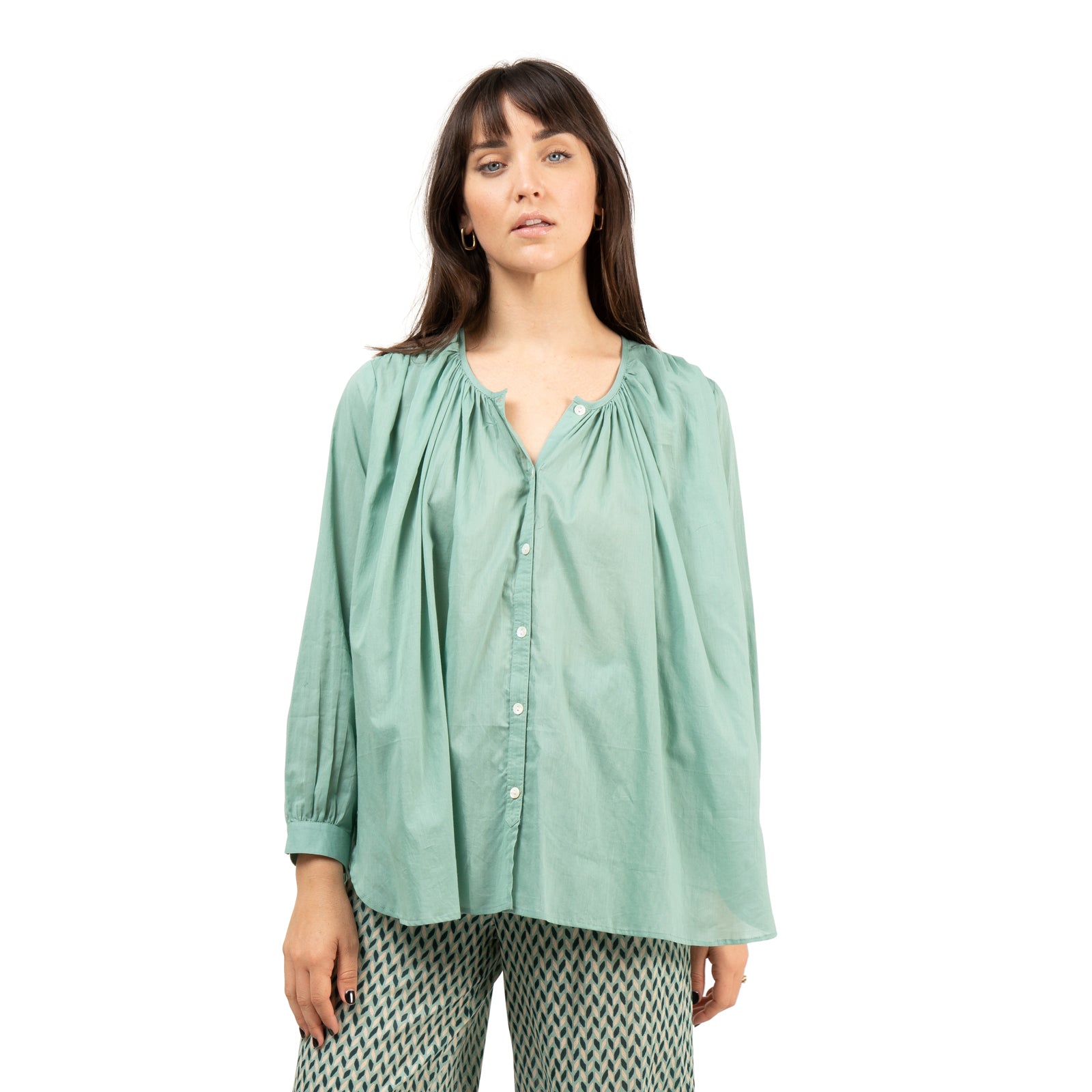 Chloe Shirt 100% Cotton - Green GREEN