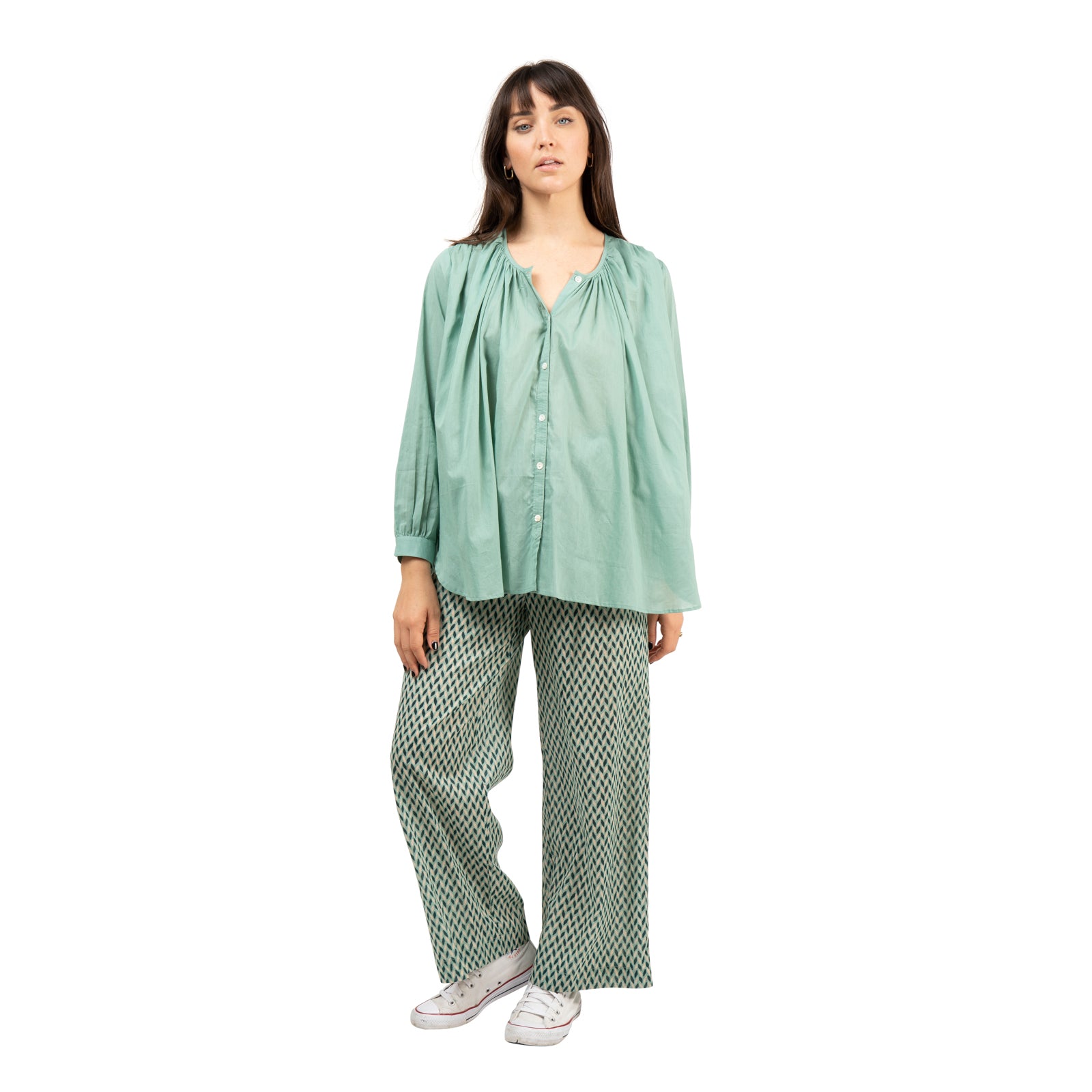 Chloe Shirt 100% Cotton - Green GREEN