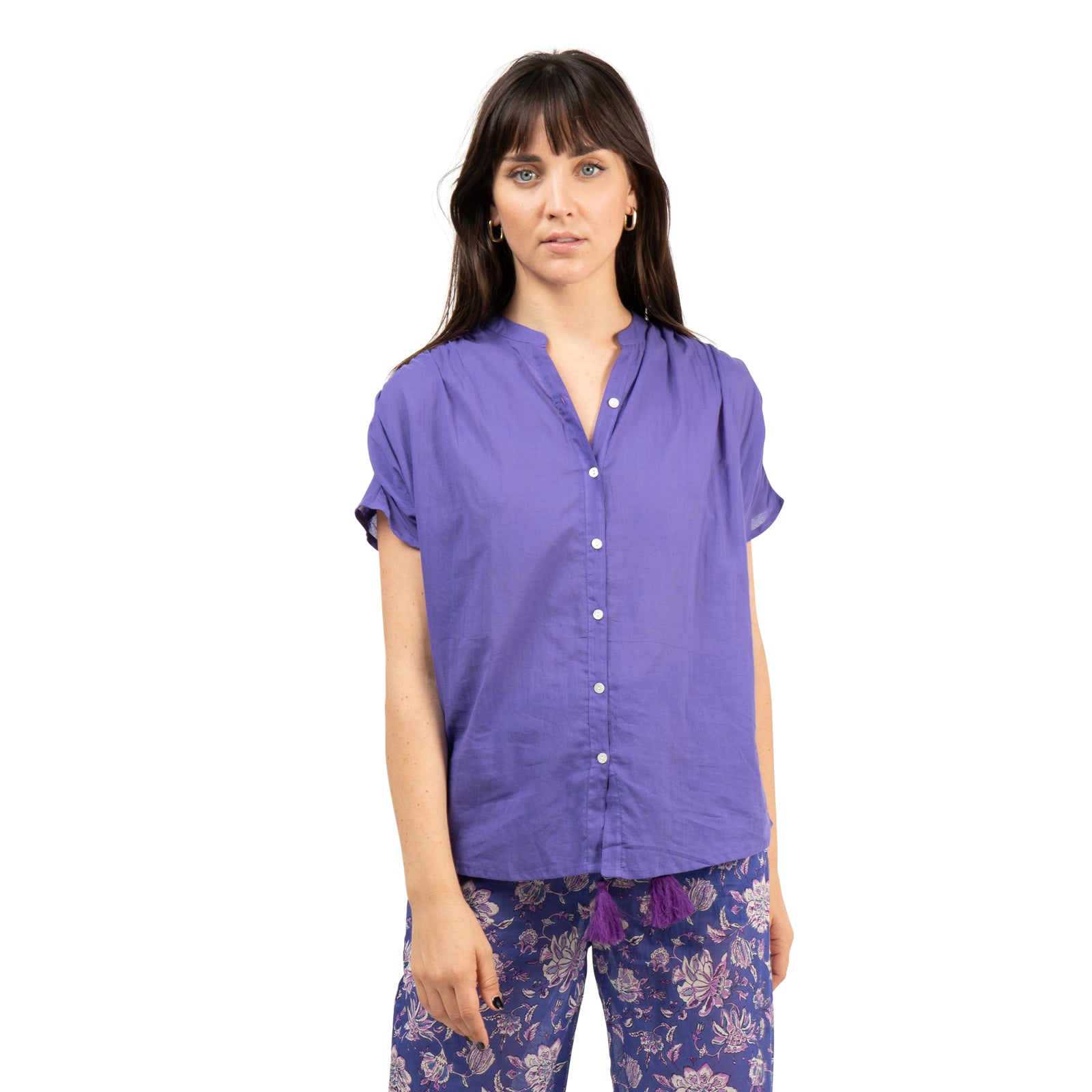 Azale Top 100% Cotton - Purple PURPLE