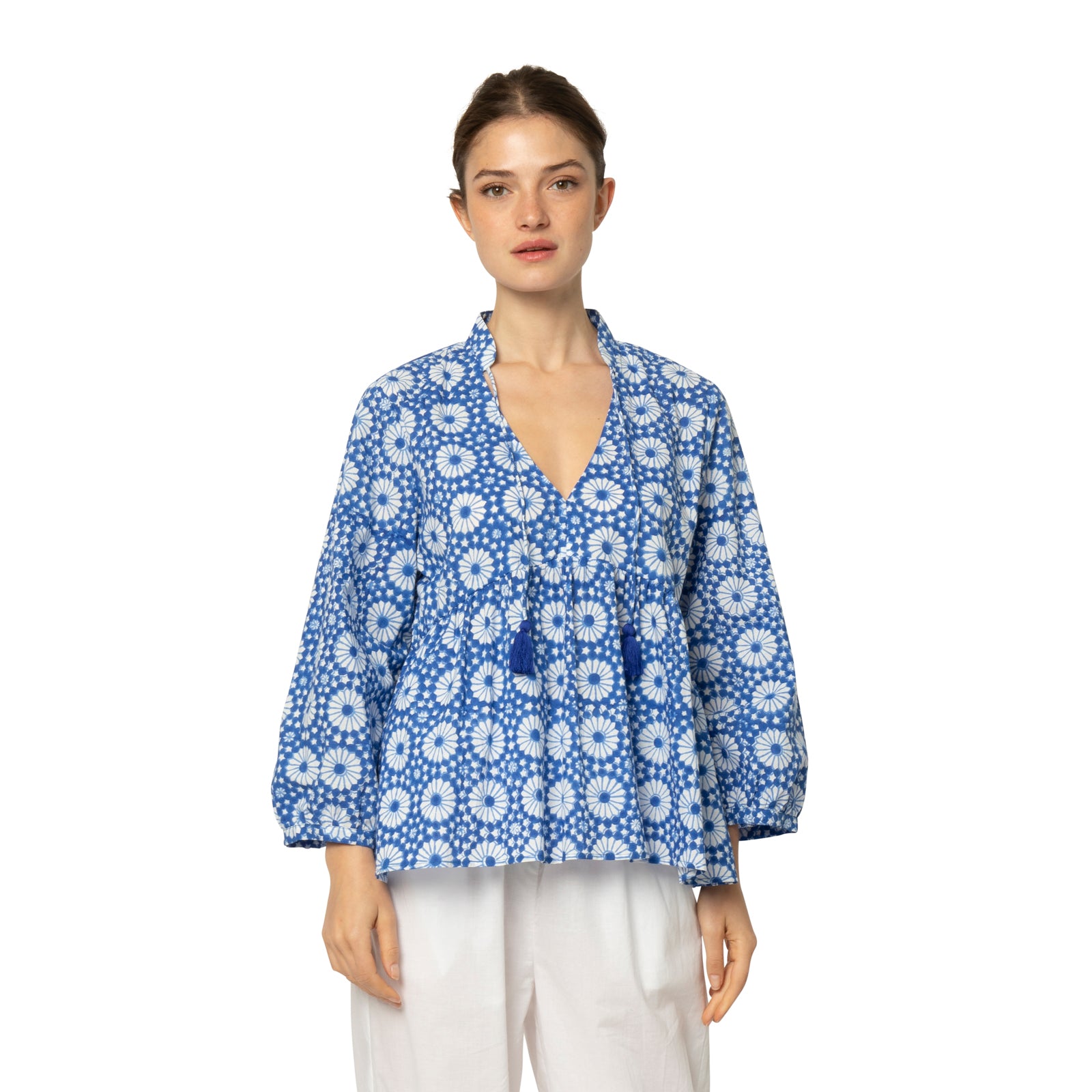 Magali Top Kolam 100% Organic Cotton - Blue BLUE