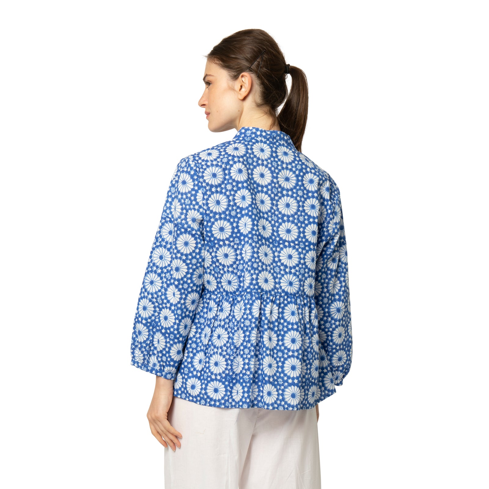 Magali Top Kolam 100% Organic Cotton - Blue BLUE