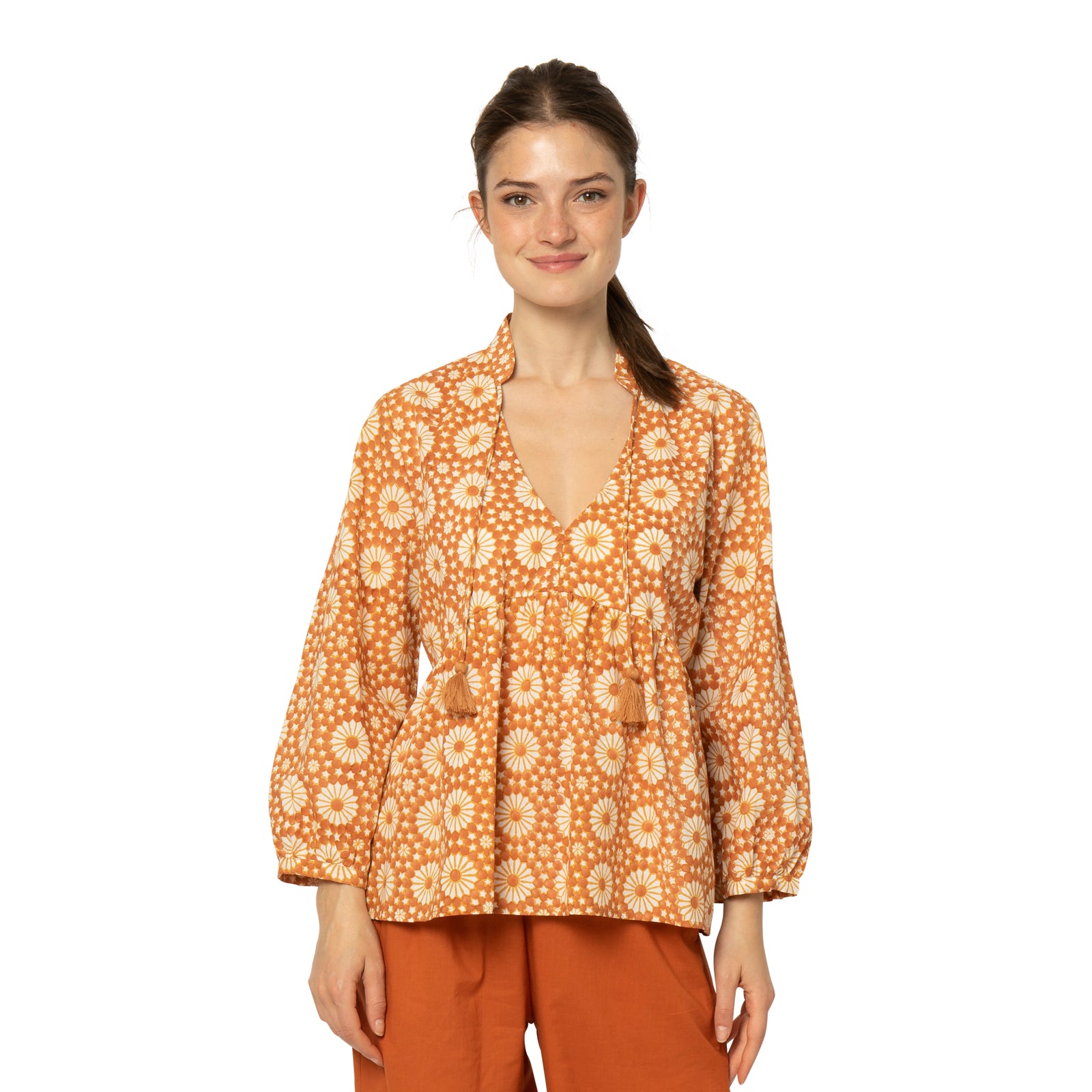 Magali Top Kolam 100% Organic Cotton - Terra Cotta TERRA COTTA