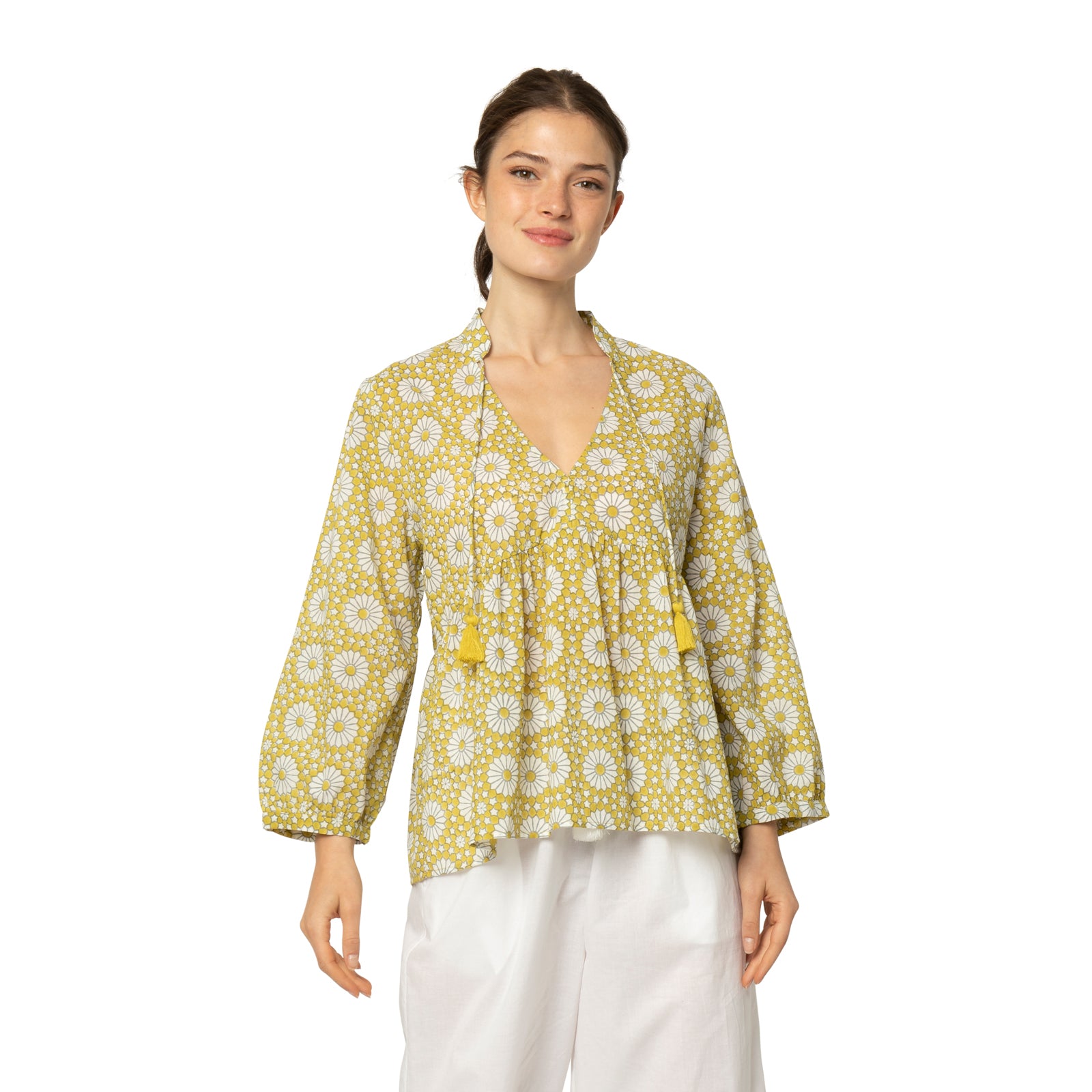 Magali Top Kolam 100% Organic Cotton - Yellow Flave YELLOW FLAVE