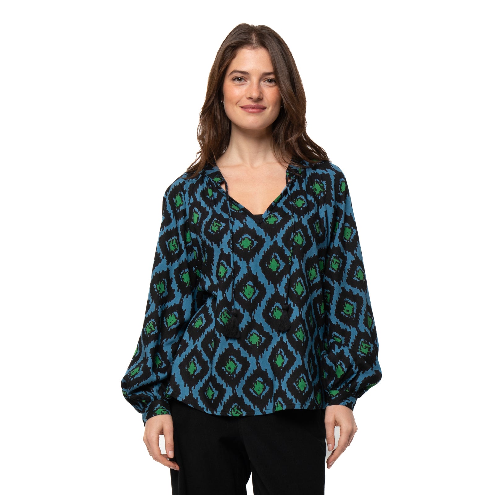 Marlene Top Ikat  - Blue BLUE