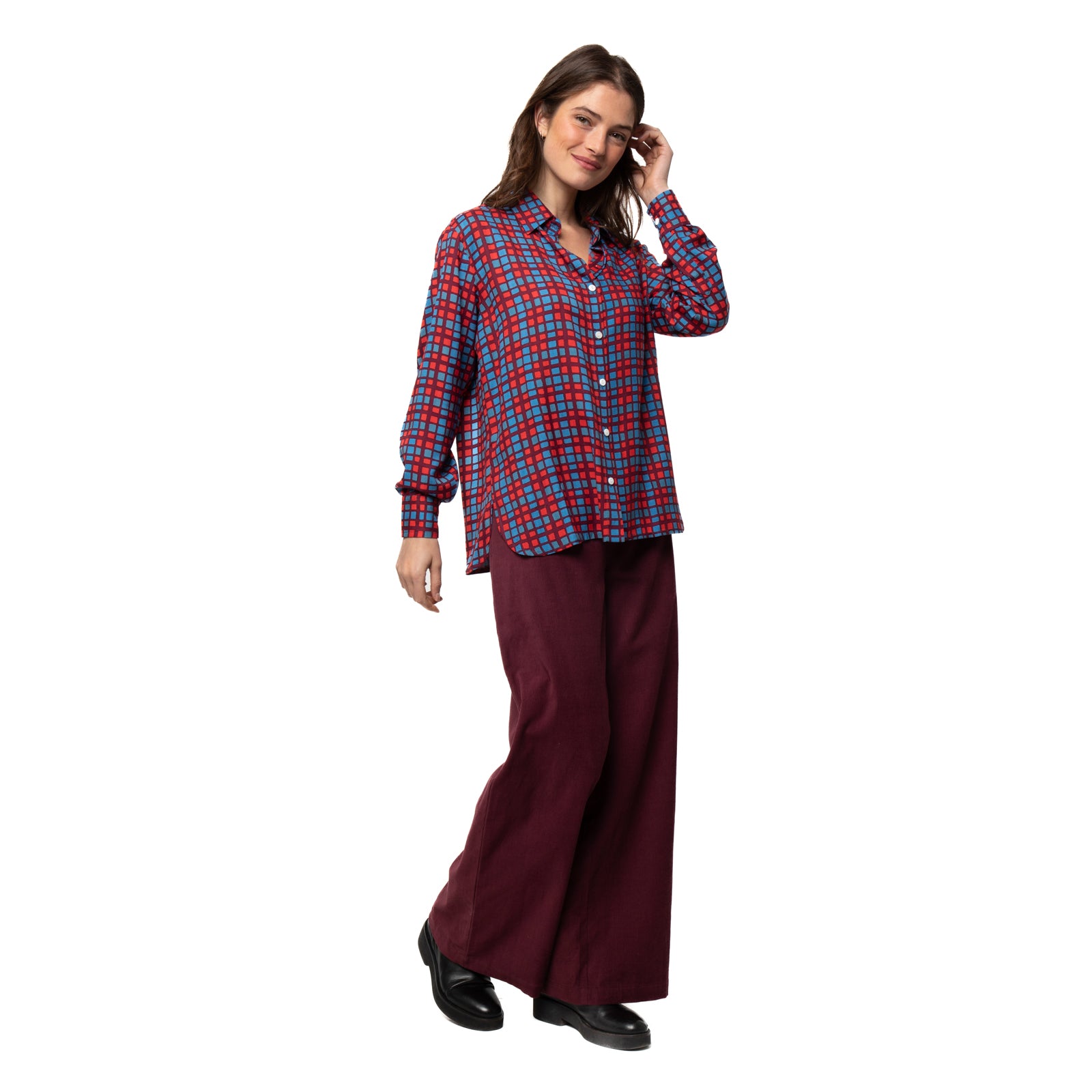 Alka Shirt Chokdi  - Burgundy BURGUNDY