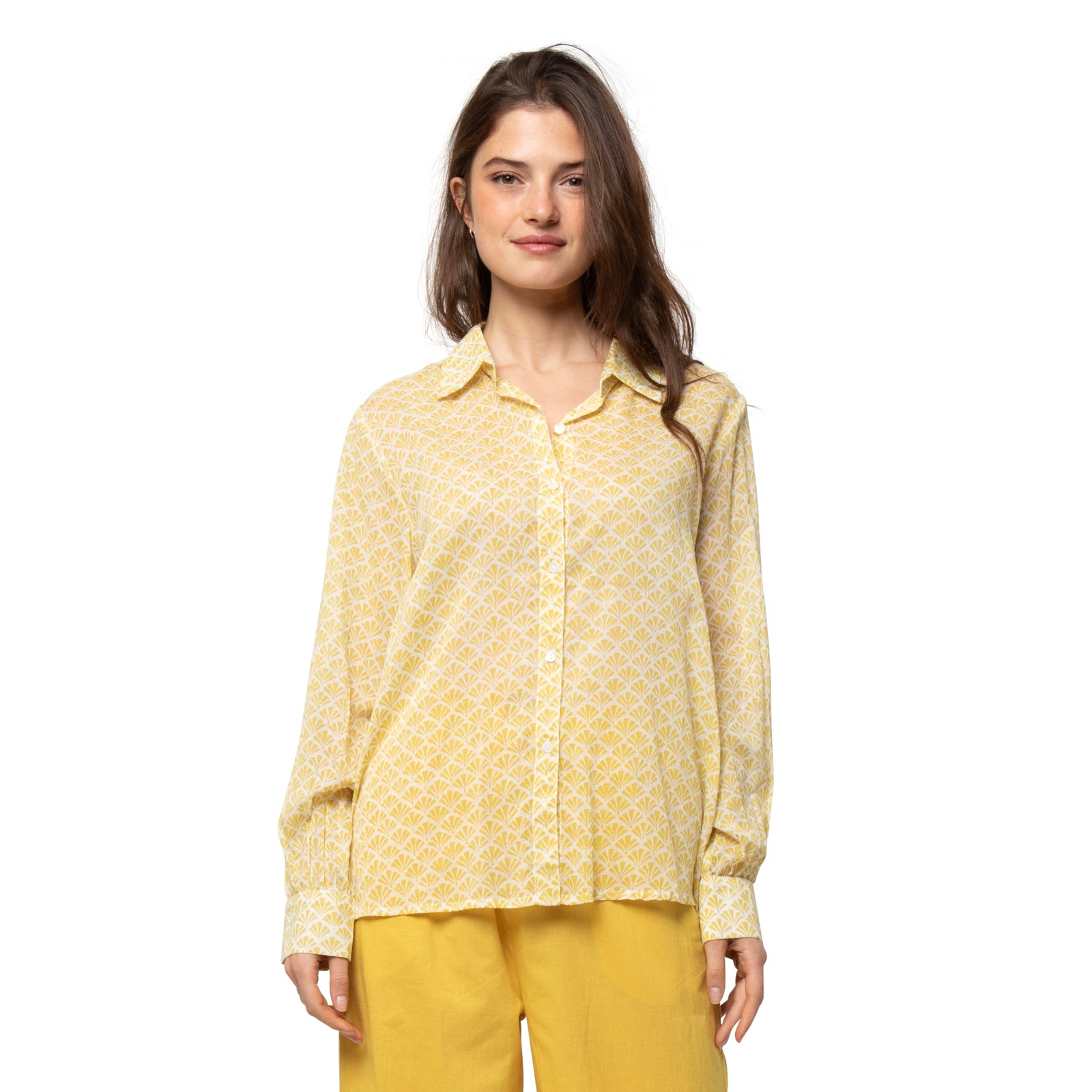 Alka Shirt Peacock 100% Coton - Ochre OCHRE