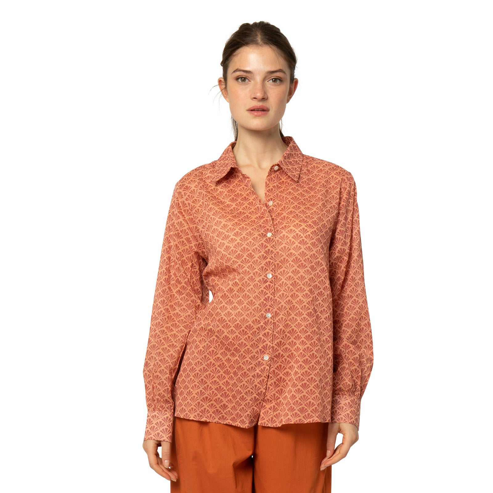 Alka Shirt Peacock 100% Coton - Orange ORANGE