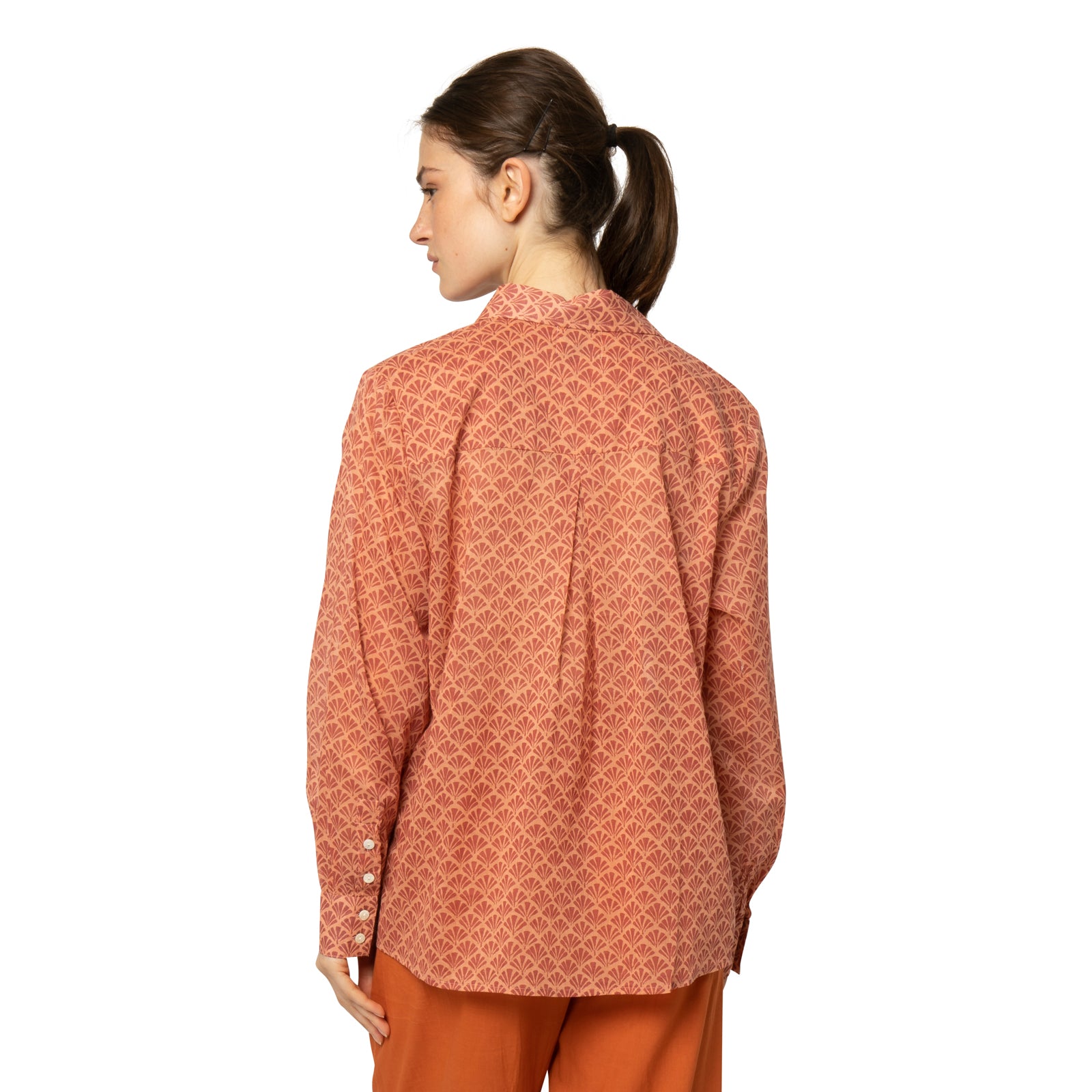 Alka Shirt Peacock 100% Coton - Orange ORANGE