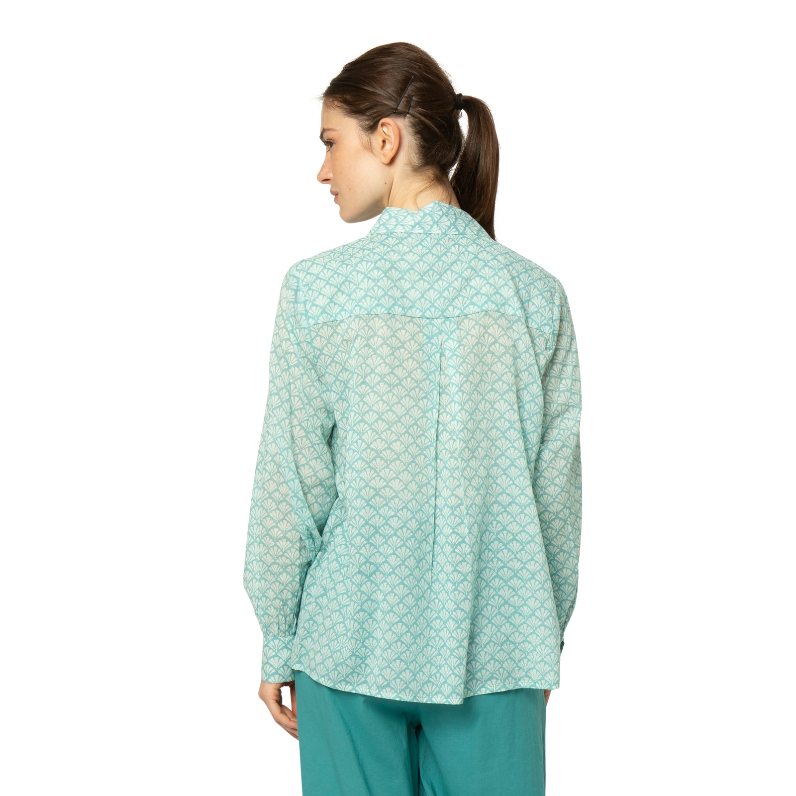 Alka Shirt Peacock 100% Coton - Turquoise TURQUOISE