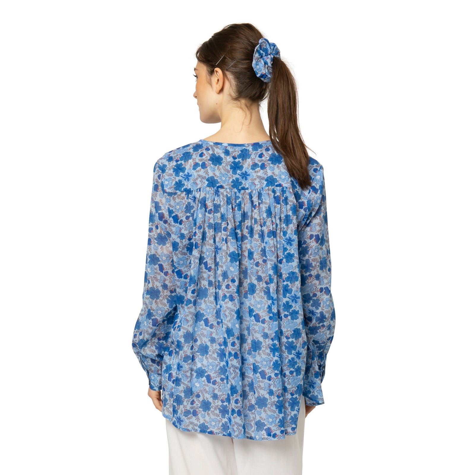 Chloe Shirt Georgette 100% Coton - Blue BLUE