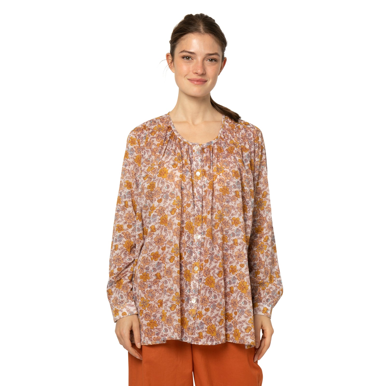 Chloe Shirt Georgette 100% Coton - Orange ORANGE