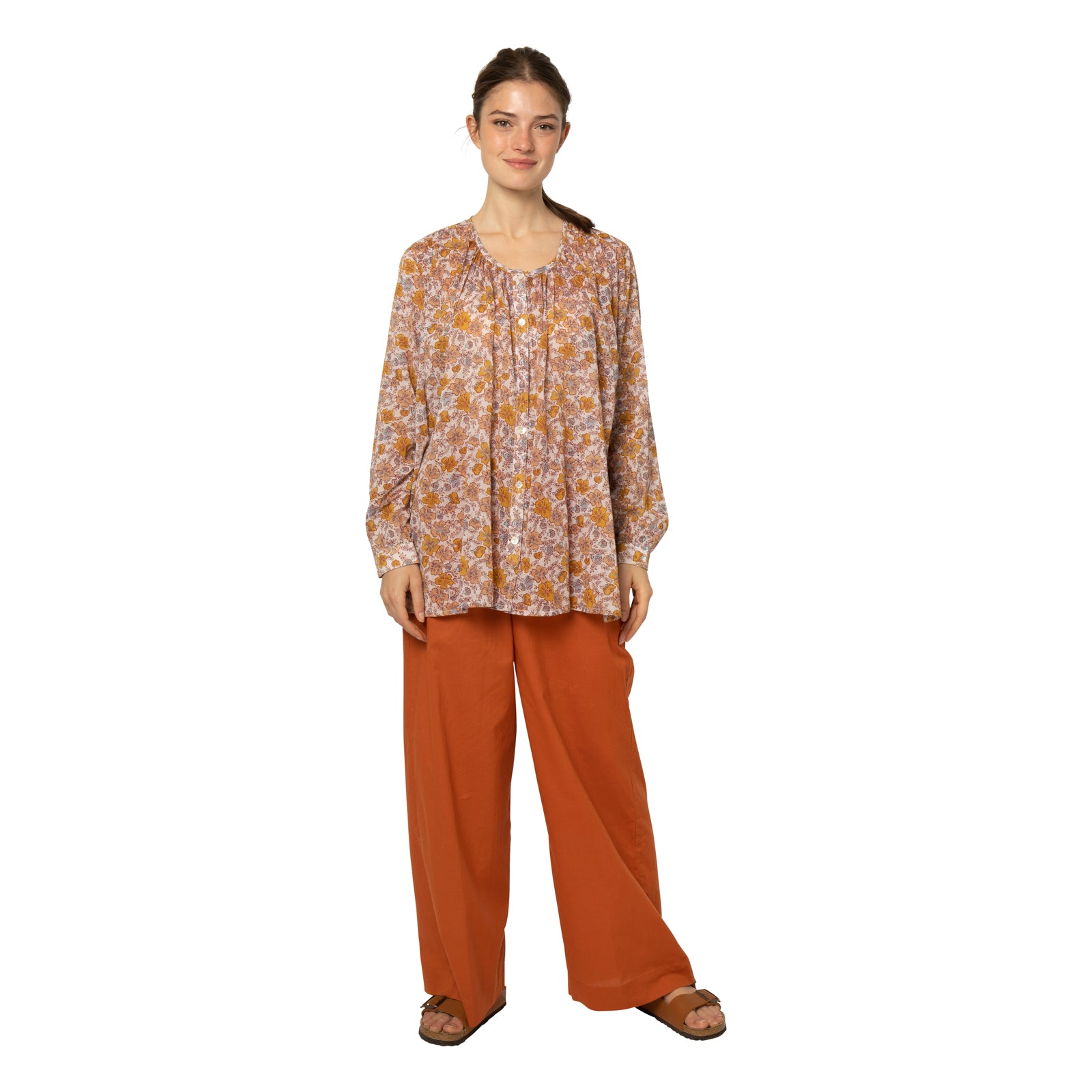 Chloe Shirt Georgette 100% Coton - Orange ORANGE