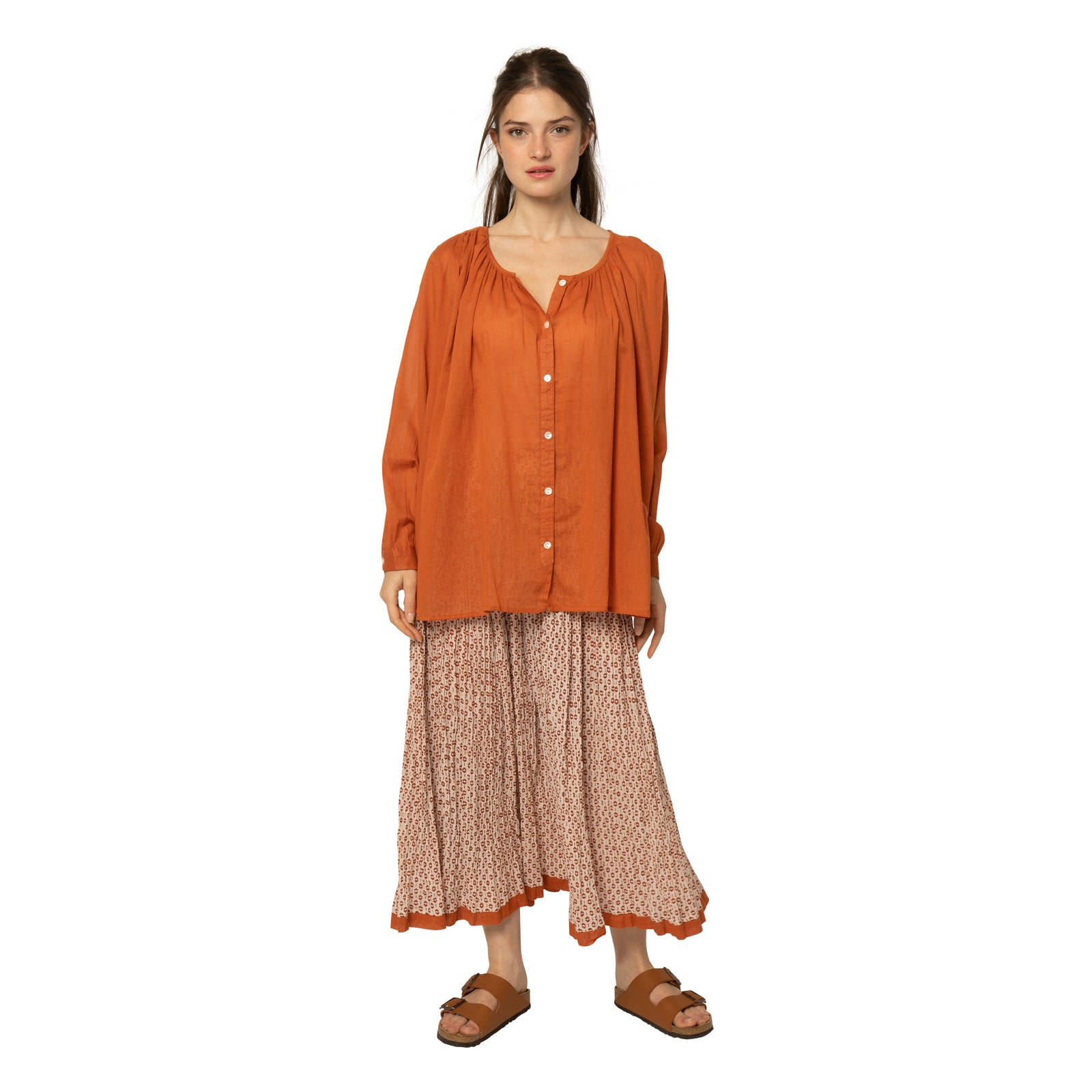 Chloe Shirt 100% Coton - Terracotta TERRACOTTA