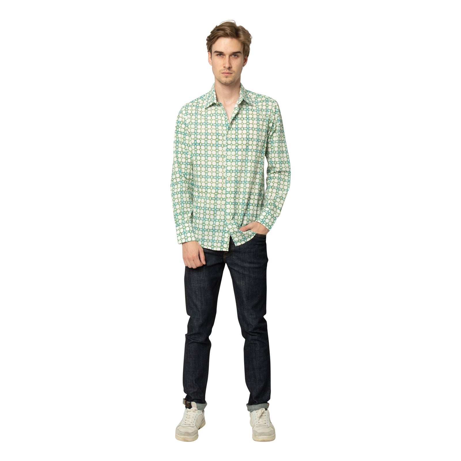 Man Shirt Dotty 100% Organic Cotton - Green GREEN